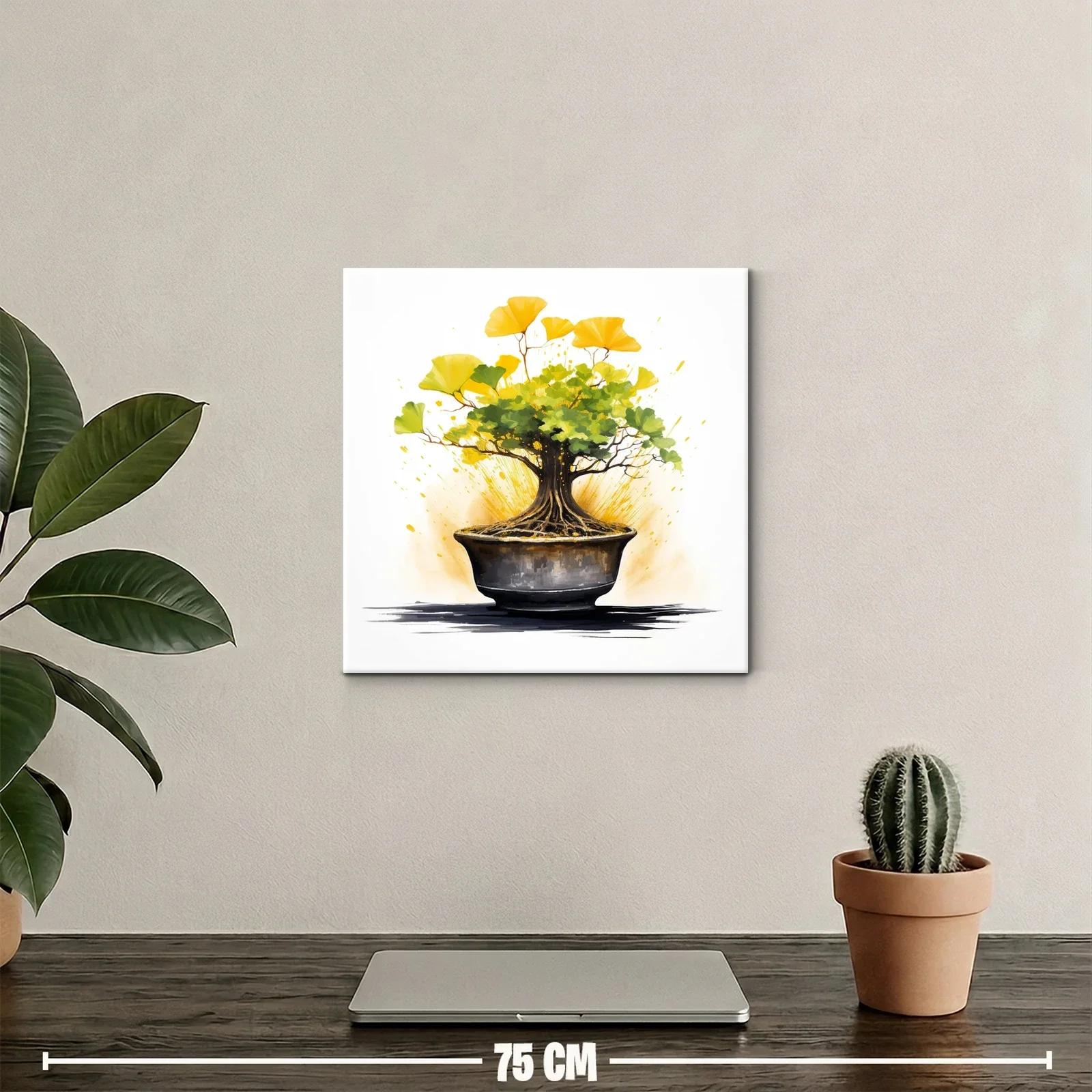 Bonsái con hojas vibrantes en tonos verdes y amarillos — miniatura 2