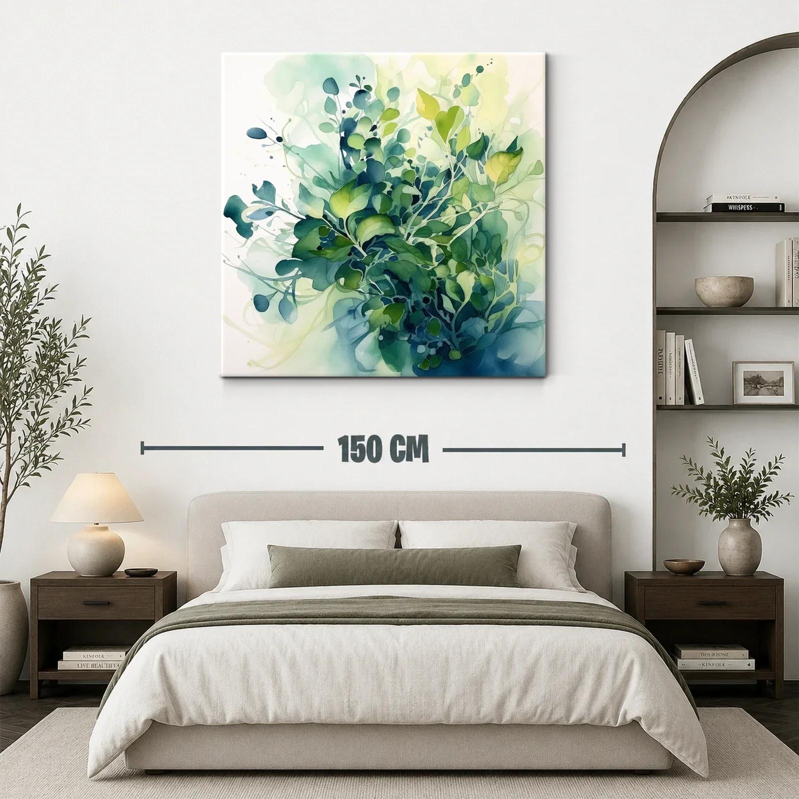 Composición abstracta de hojas en tonos verdes y azules — miniatura 3