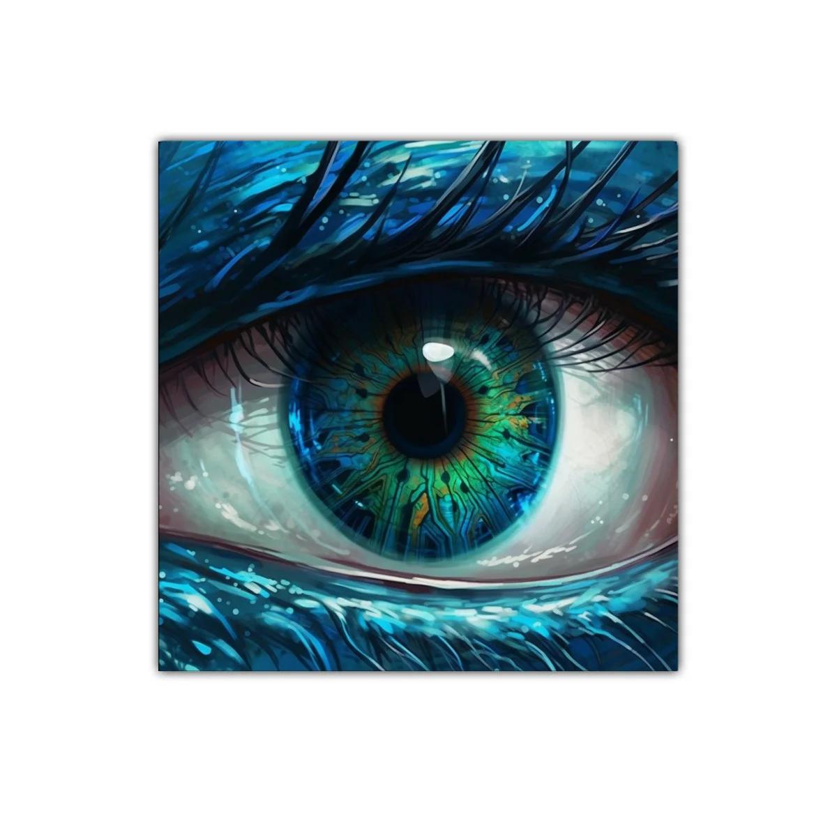 Impactante retrato de ojo con detalles tecnológicos — imagen principal