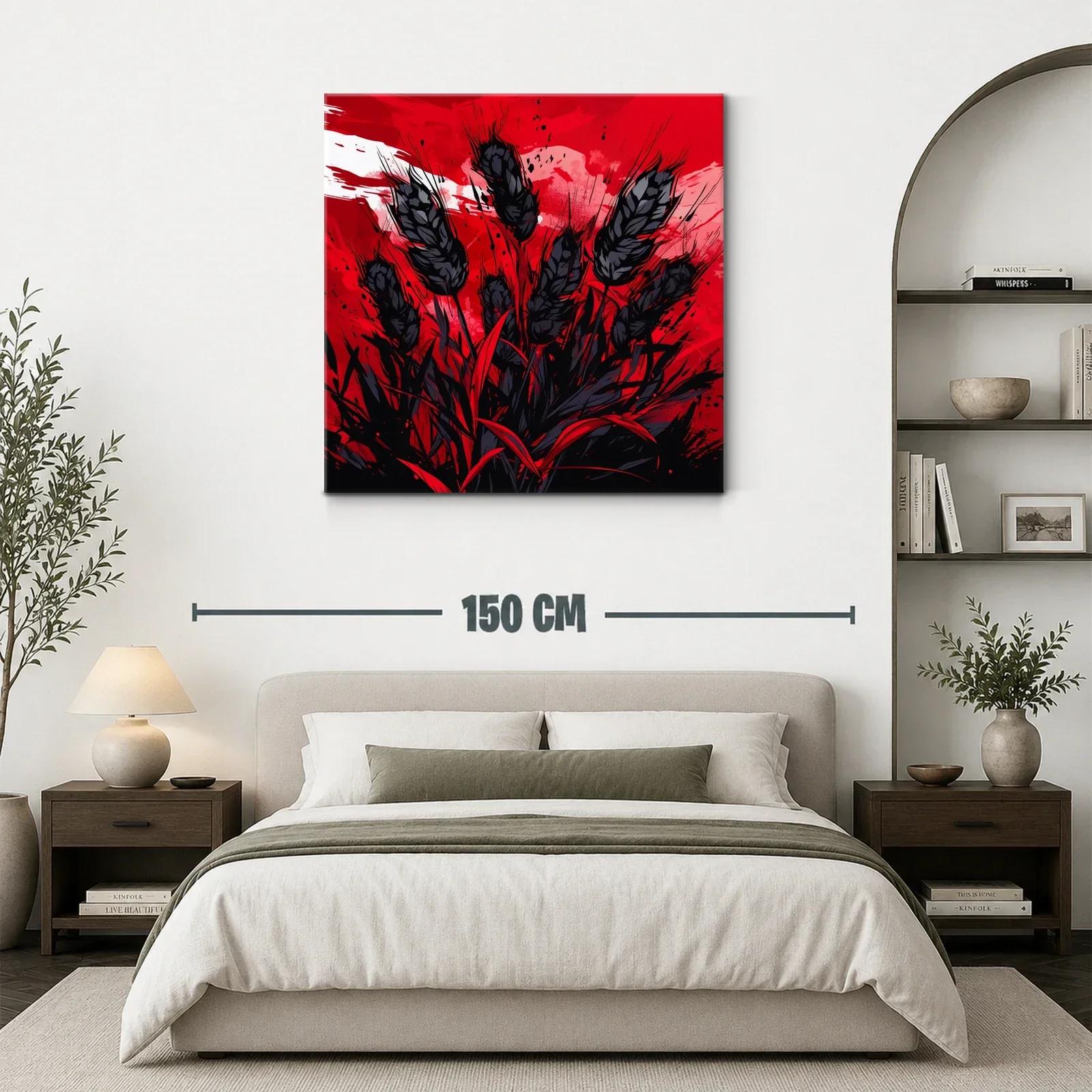 Impactante composición floral en rojo y negro vibrante — miniatura 3
