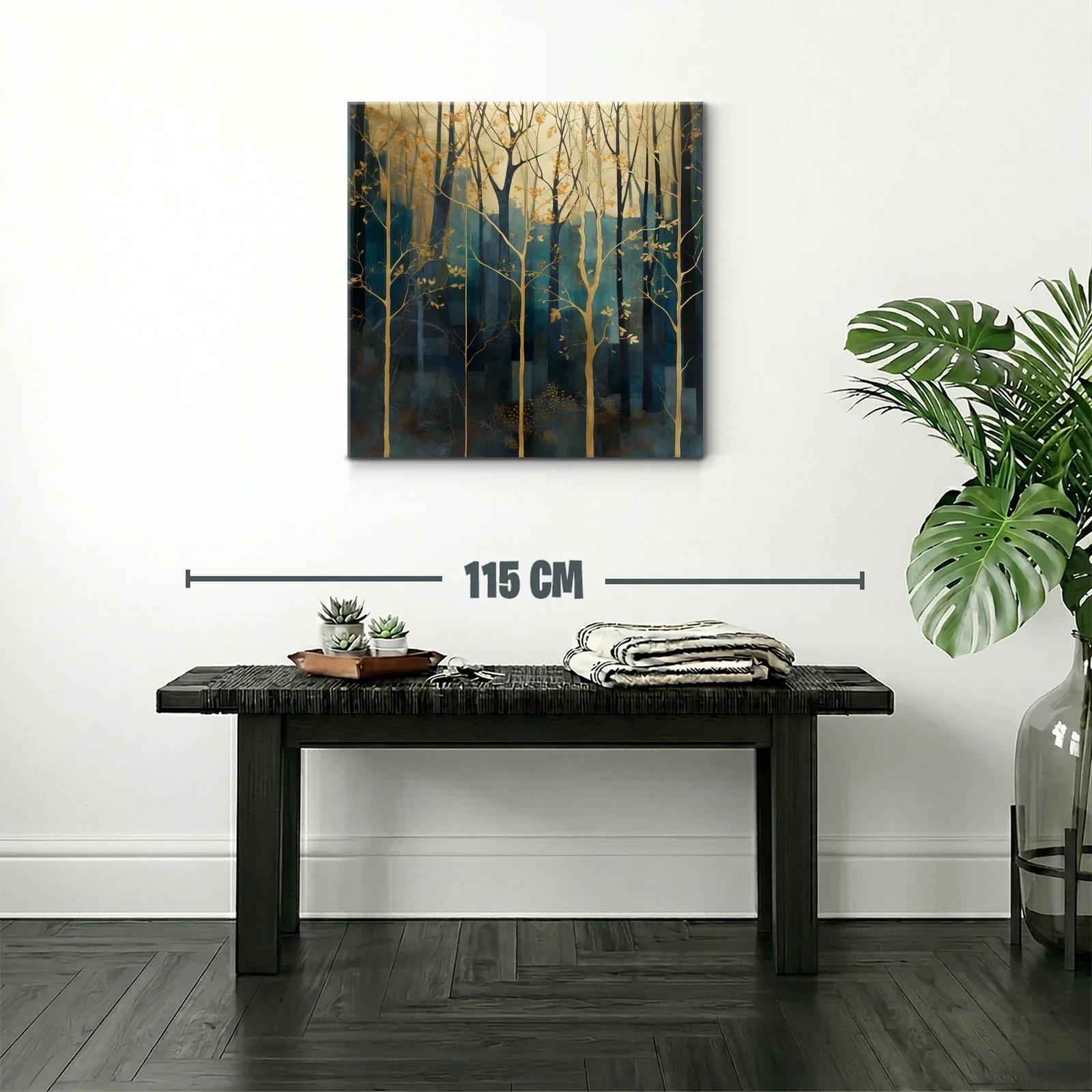 Bosque encantado con tonos dorados y azul profundo — miniatura 2