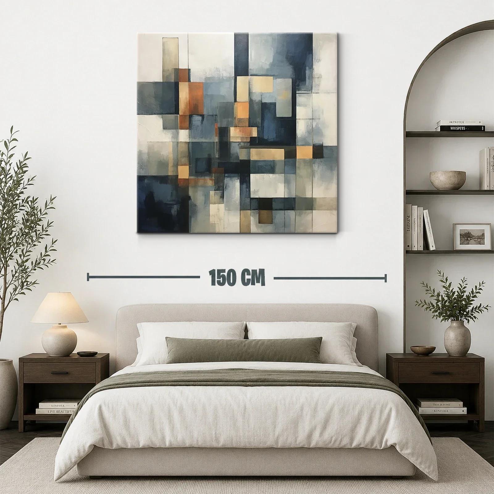 Composición abstracta en tonos azules y cálidos — miniatura 3
