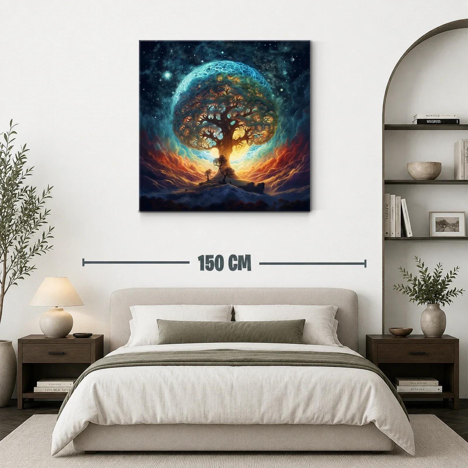 Árbol de la vida iluminado en cielo estrellado místico — miniatura 3