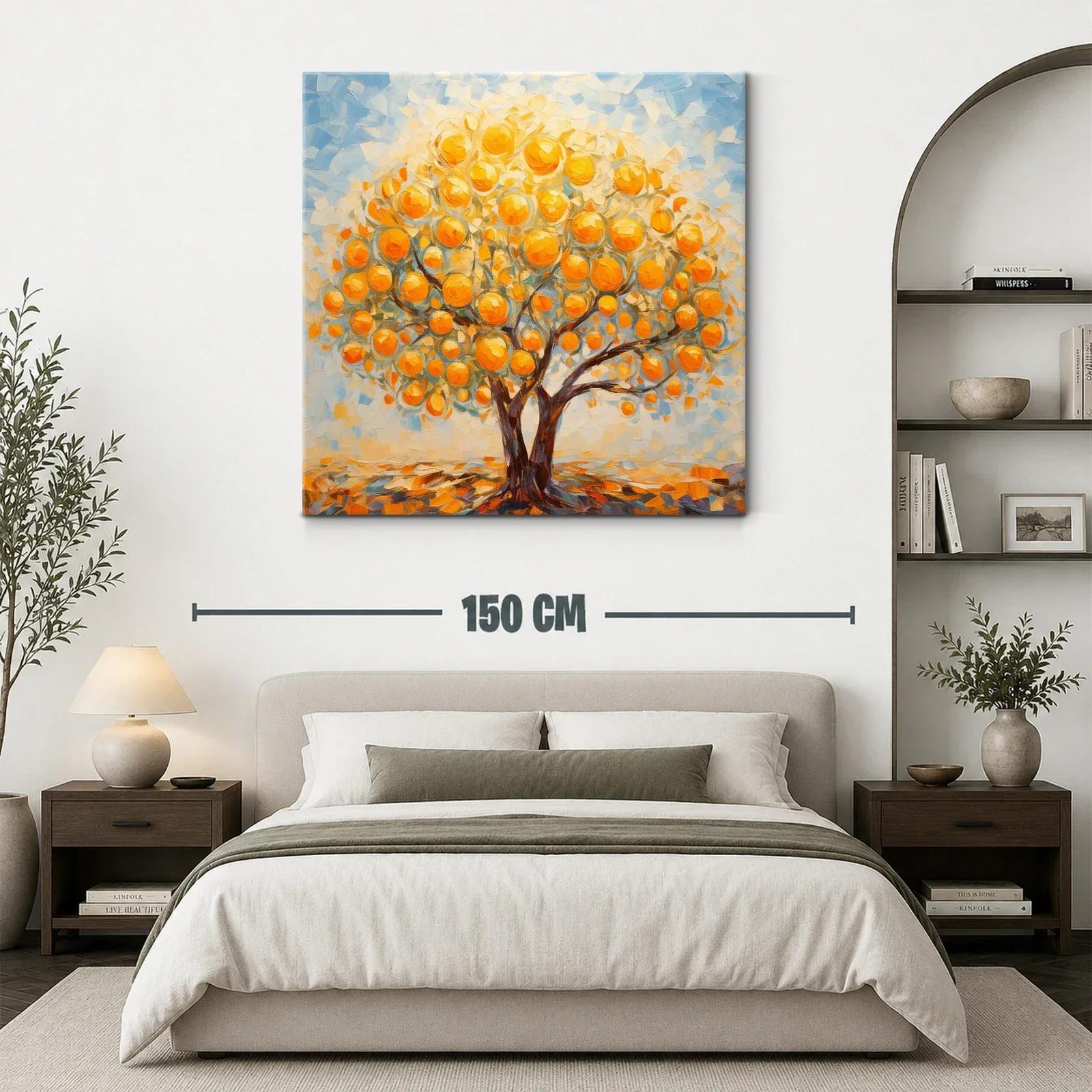 Árbol de naranjas iluminado en tonos cálidos y vibrantes — miniatura 3