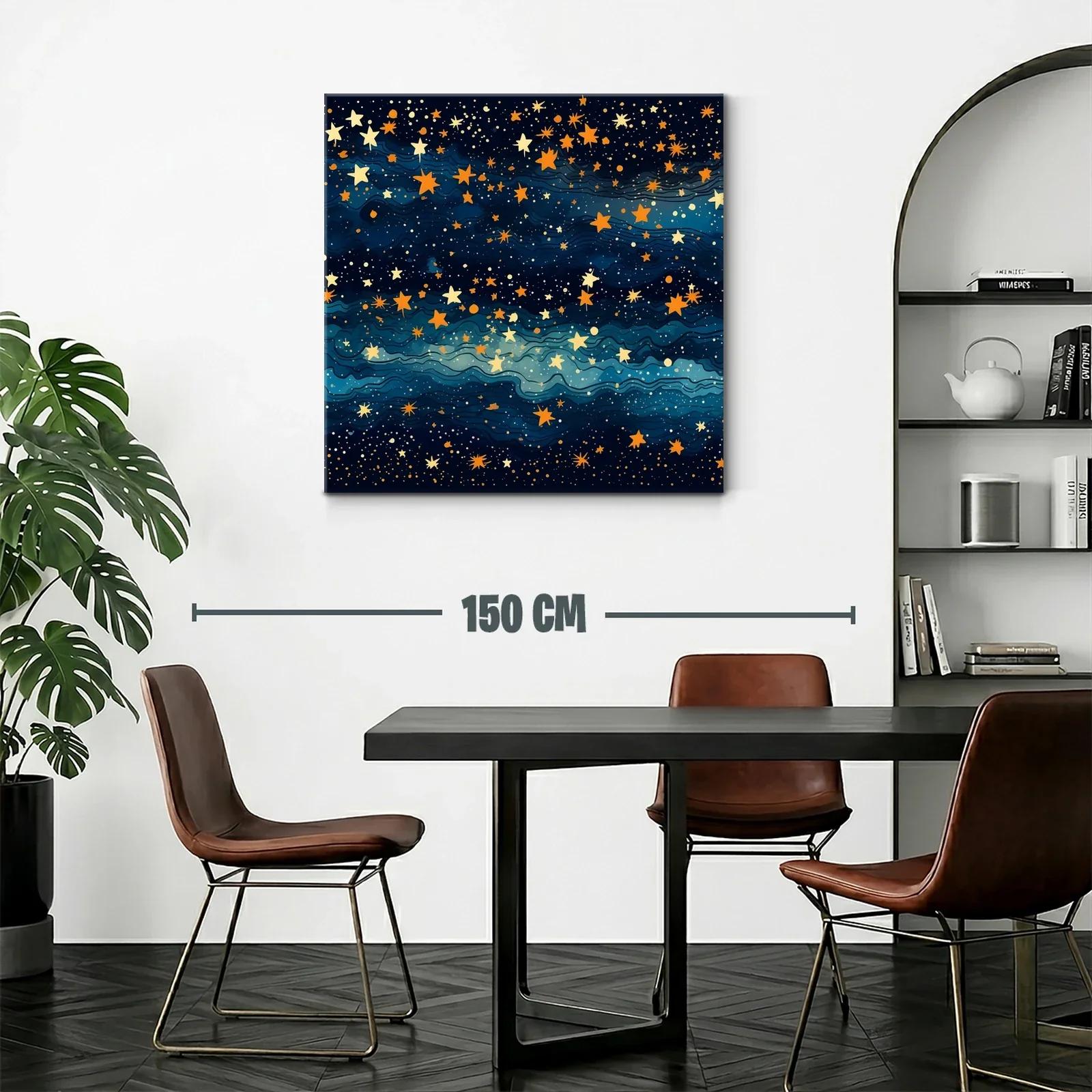 Cielo estrellado con tonos dorados y azul profundo — miniatura 2