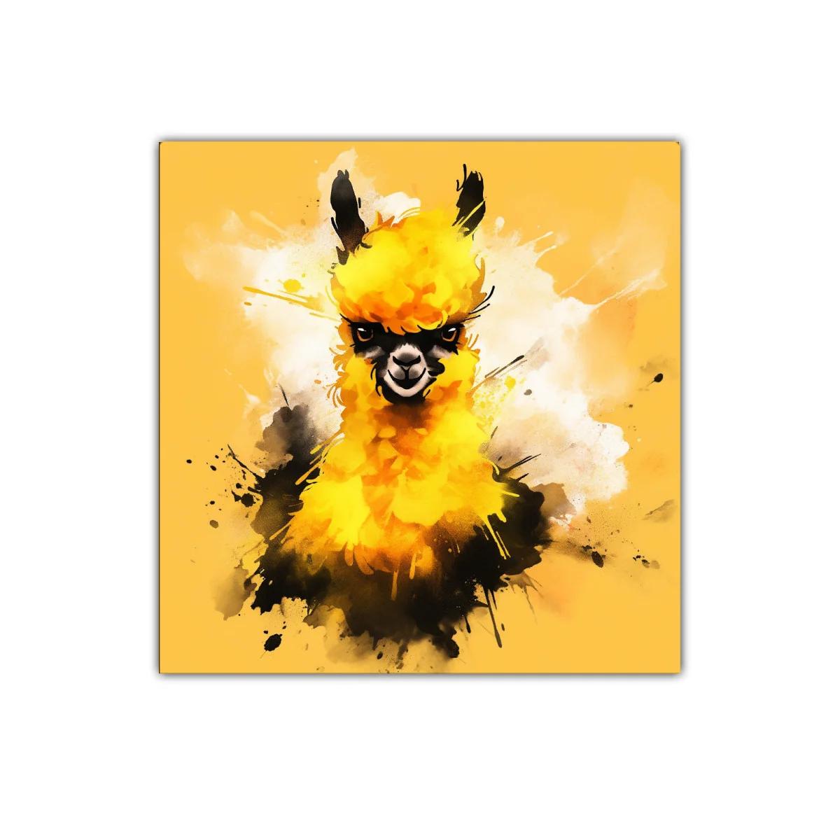 Cuadro decorativo de llama vibrante en tonos amarillos