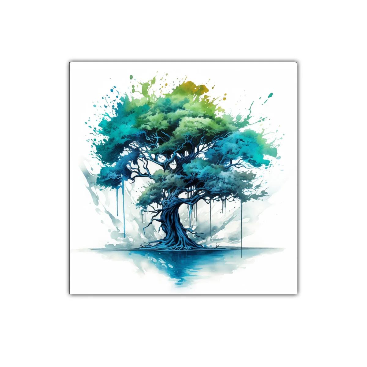 Árbol vibrante con tonos azules y verdes intensos — imagen principal