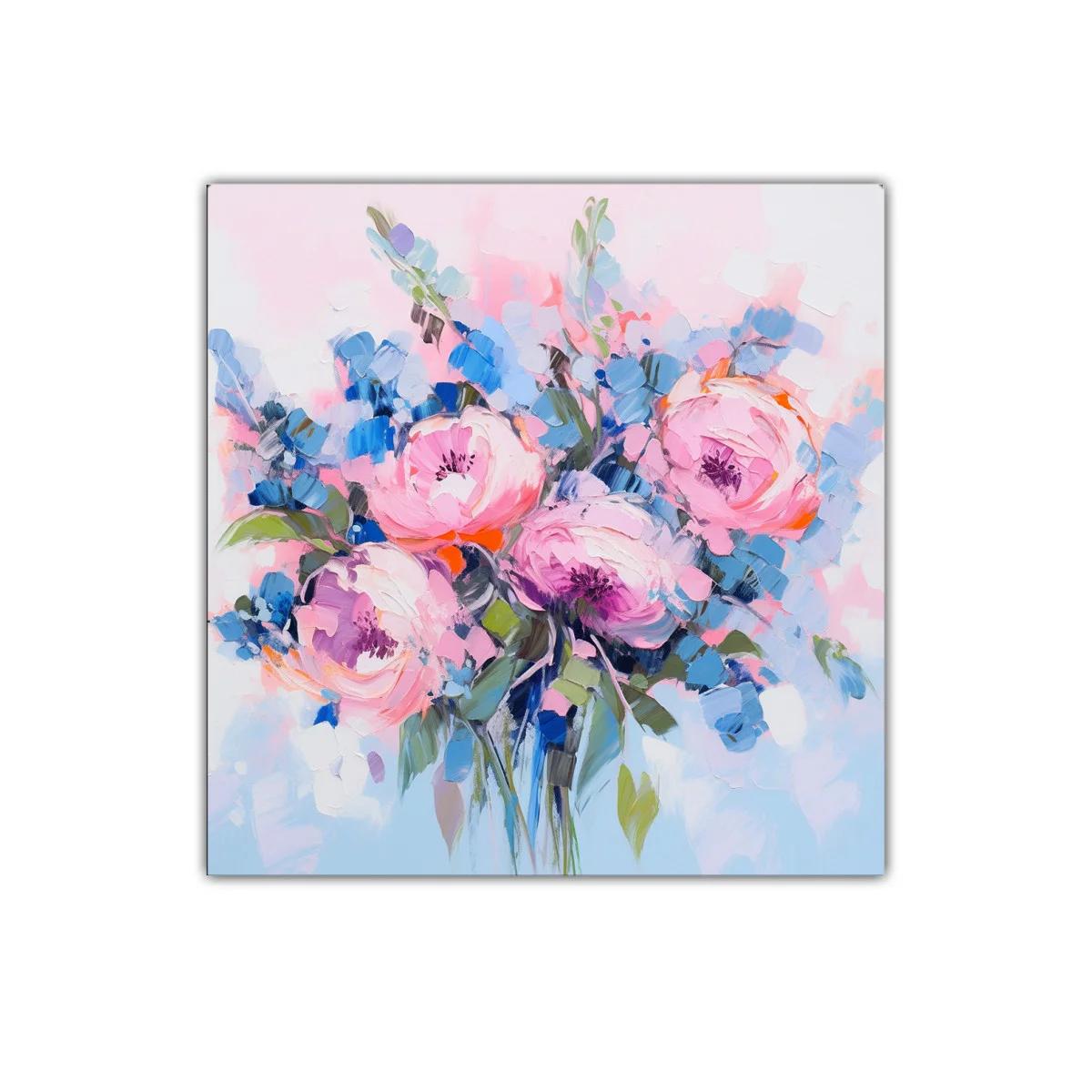 Cuadro decorativo con ramo floral en tonos pastel y vibrantes — imagen principal
