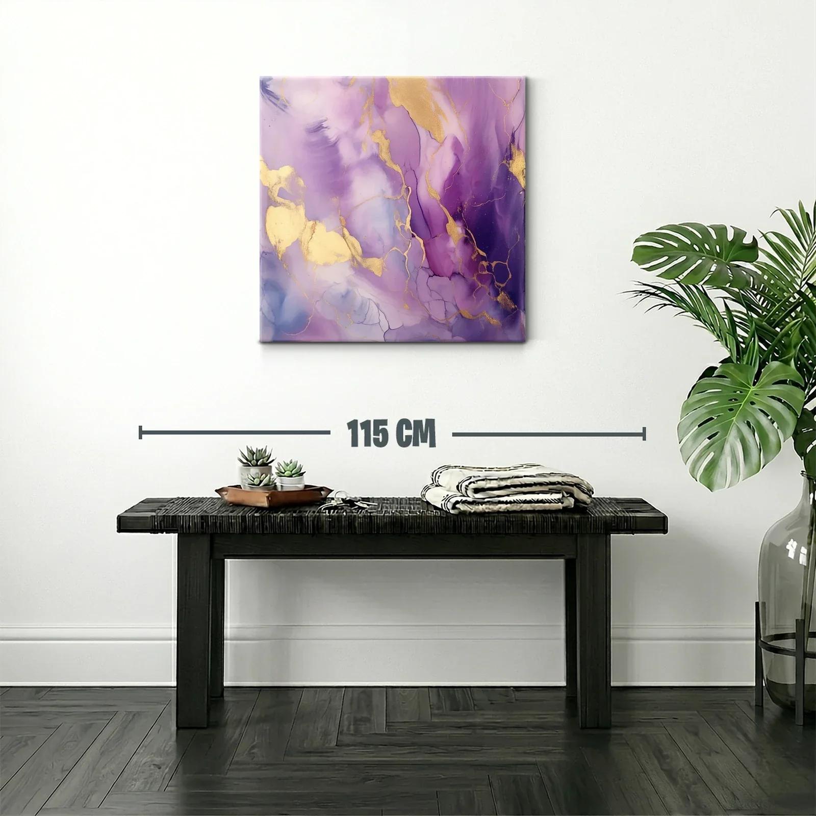 Composición abstracta en tonos violetas con reflejos dorados — miniatura 2