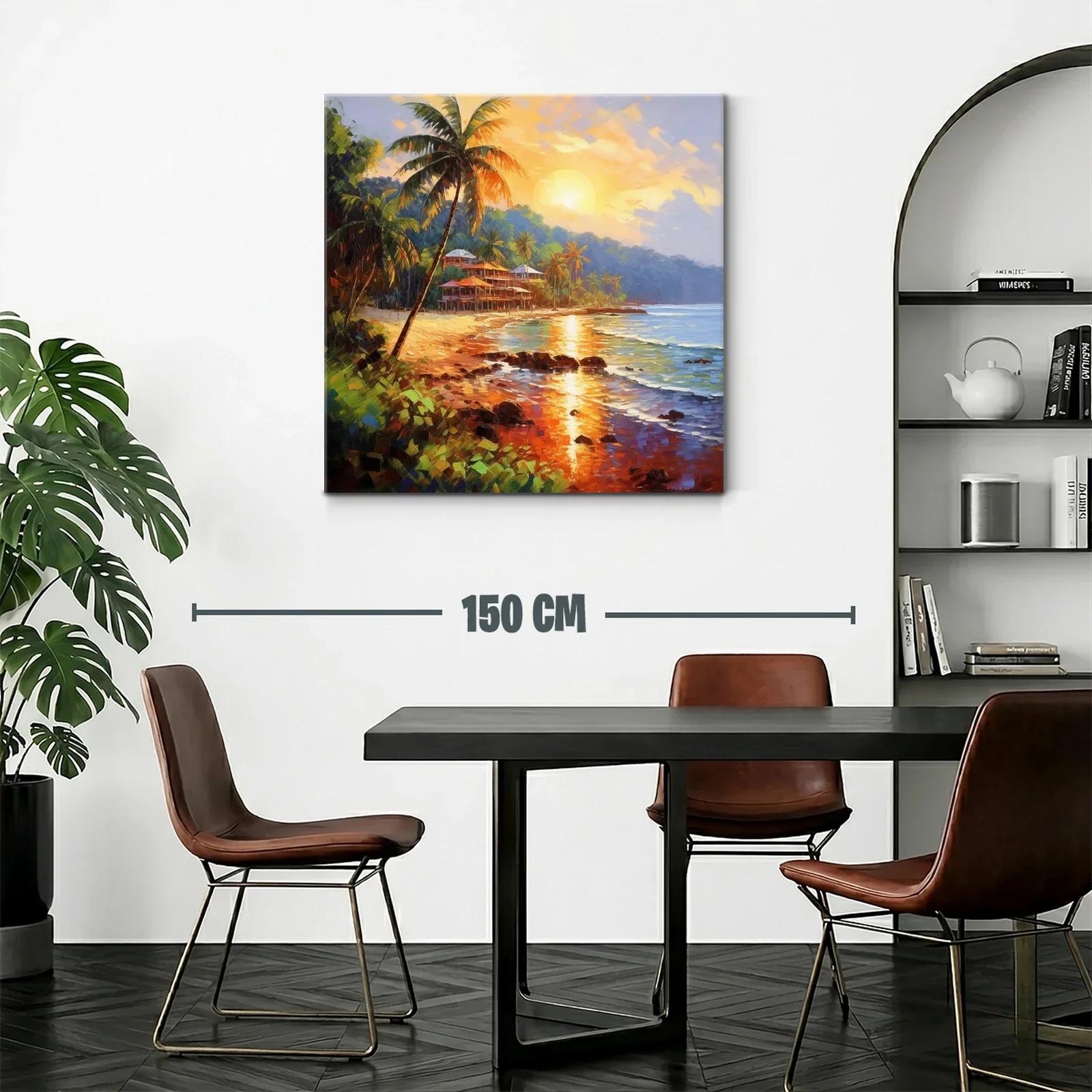 Atardecer tropical con palmeras y playa serena — miniatura 2