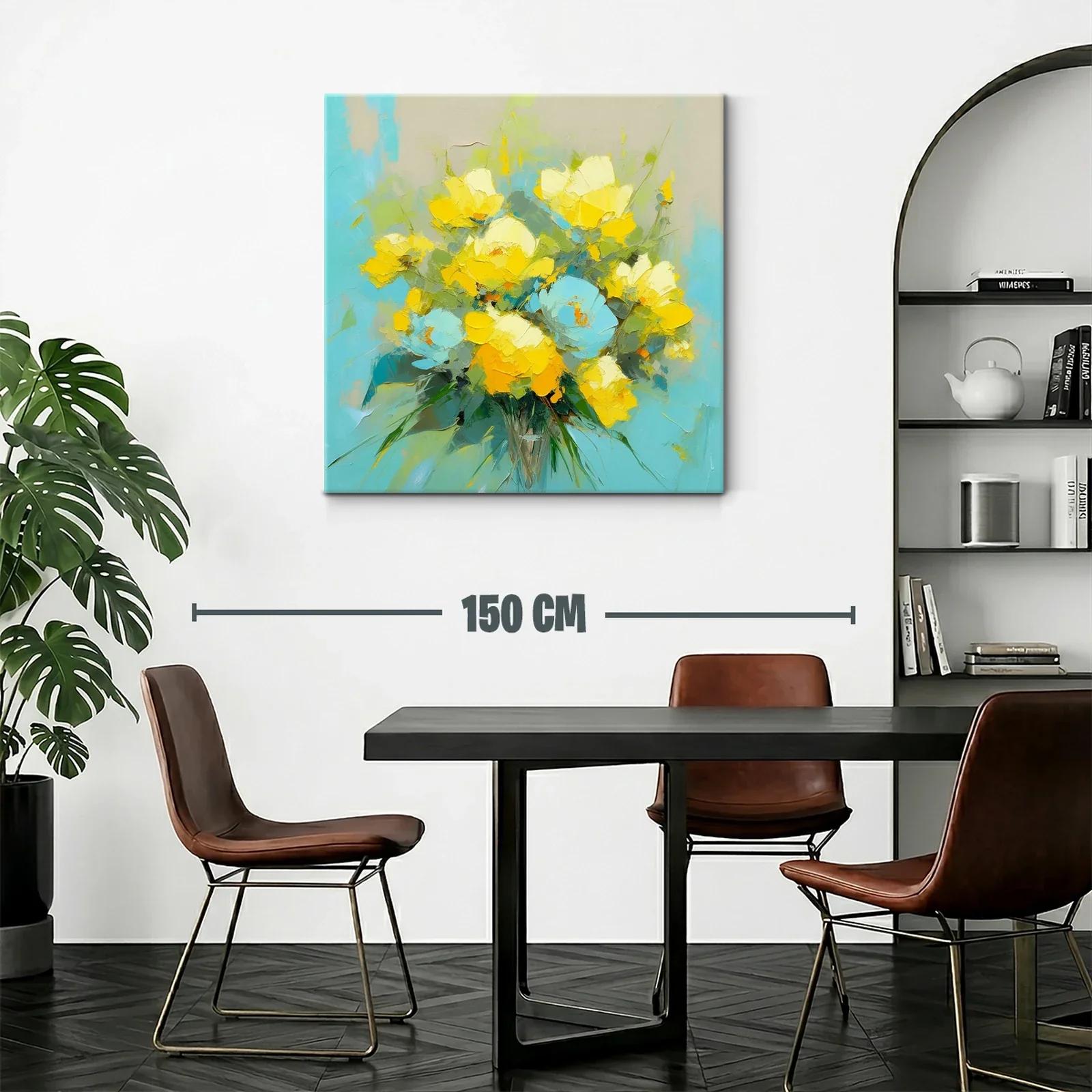Ramo vibrante de flores en tonos amarillos y azules — miniatura 2