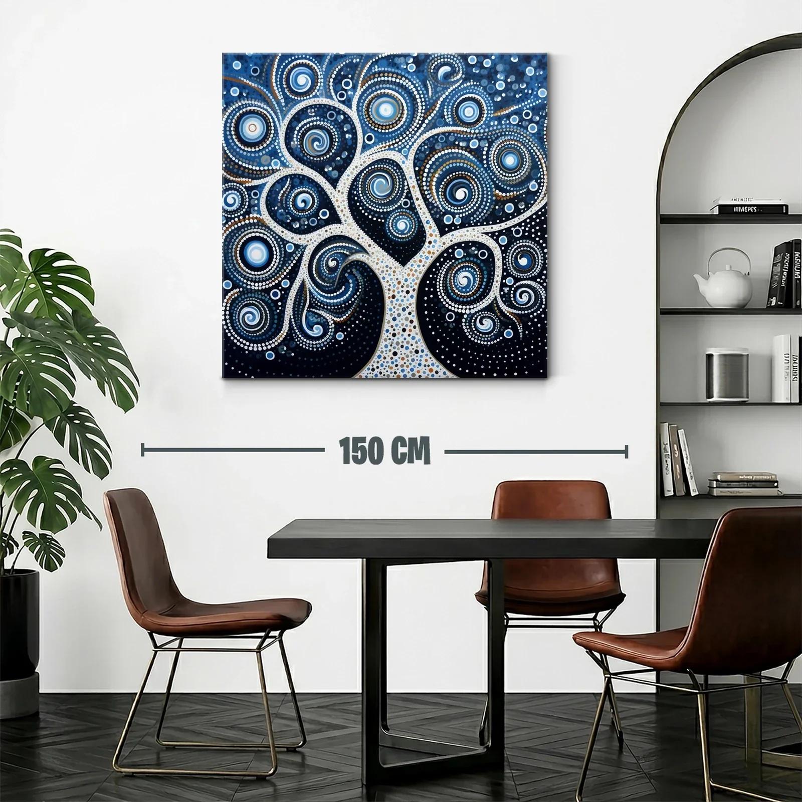 Árbol de espirales en tonos azul y blanco — miniatura 2
