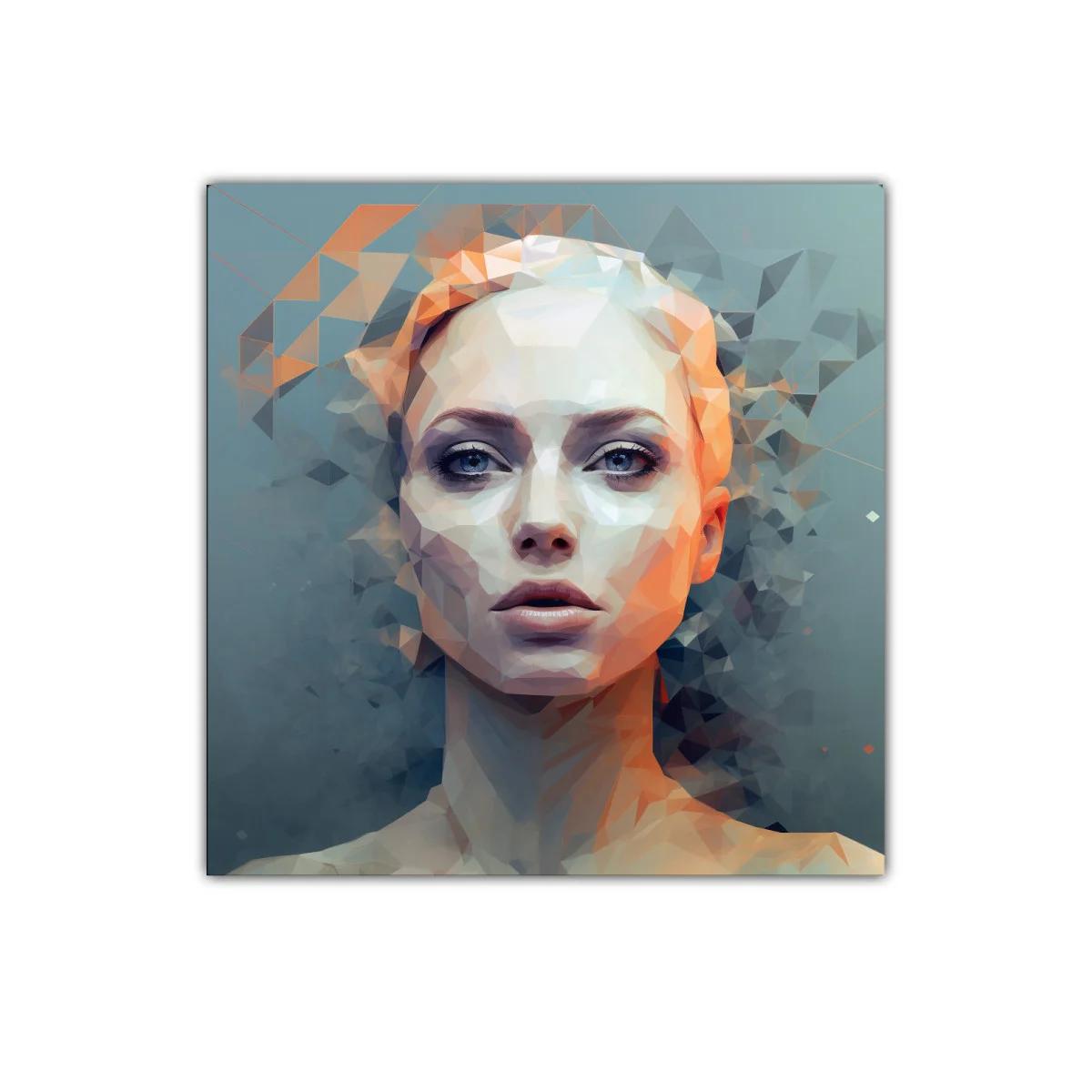 Retrato Abstracto de Mujer con Paleta Fría y Cálida — miniatura 1