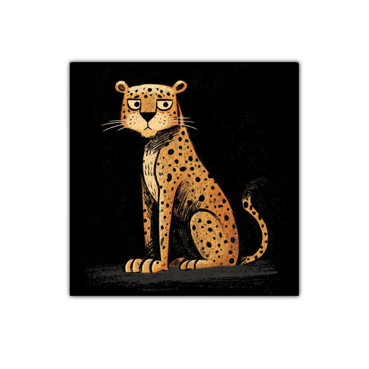Leopardo de manchas negras en fondo oscuro expresivo — imagen principal