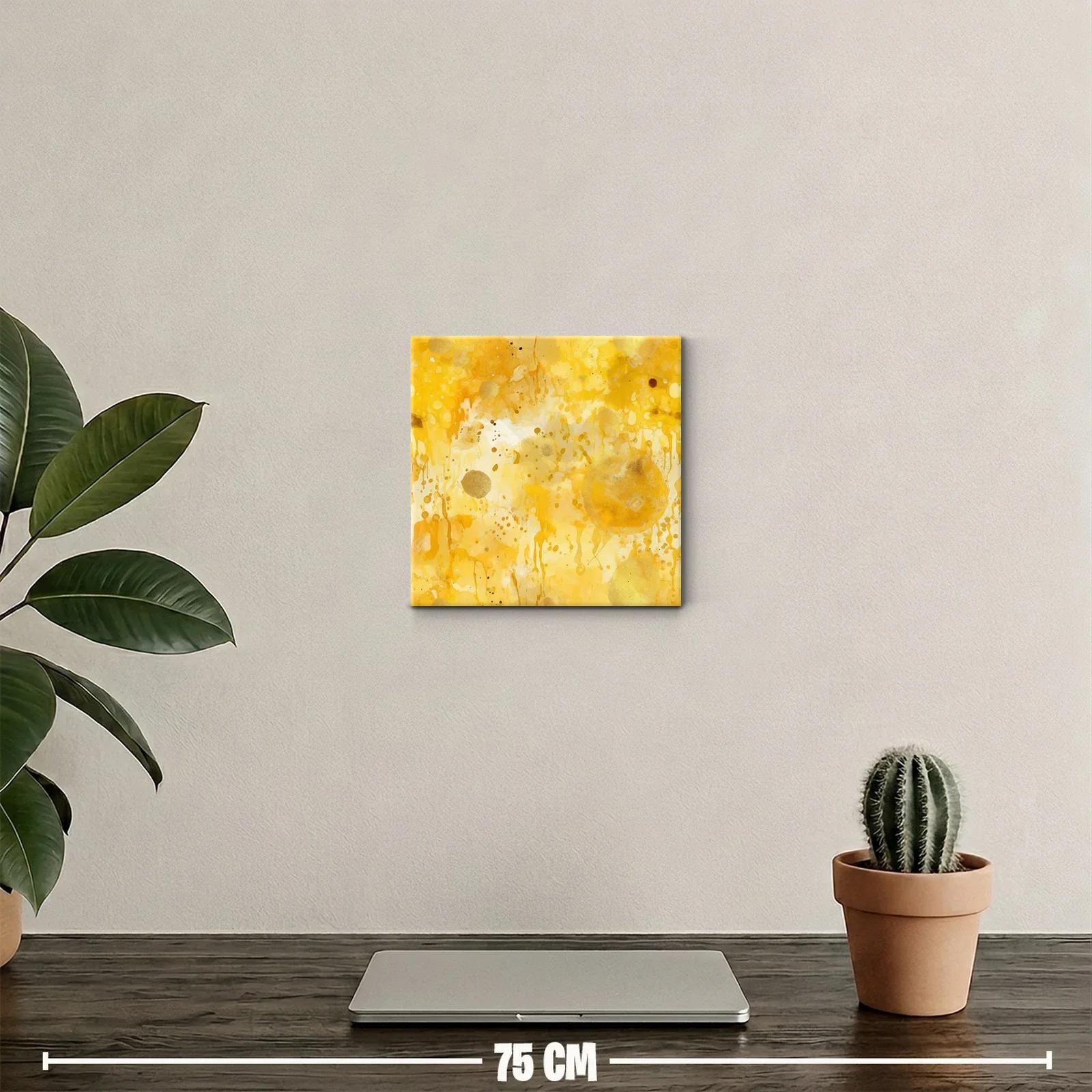 Cuadro decorativo con diseño abstracto en tonos amarillos — miniatura 2