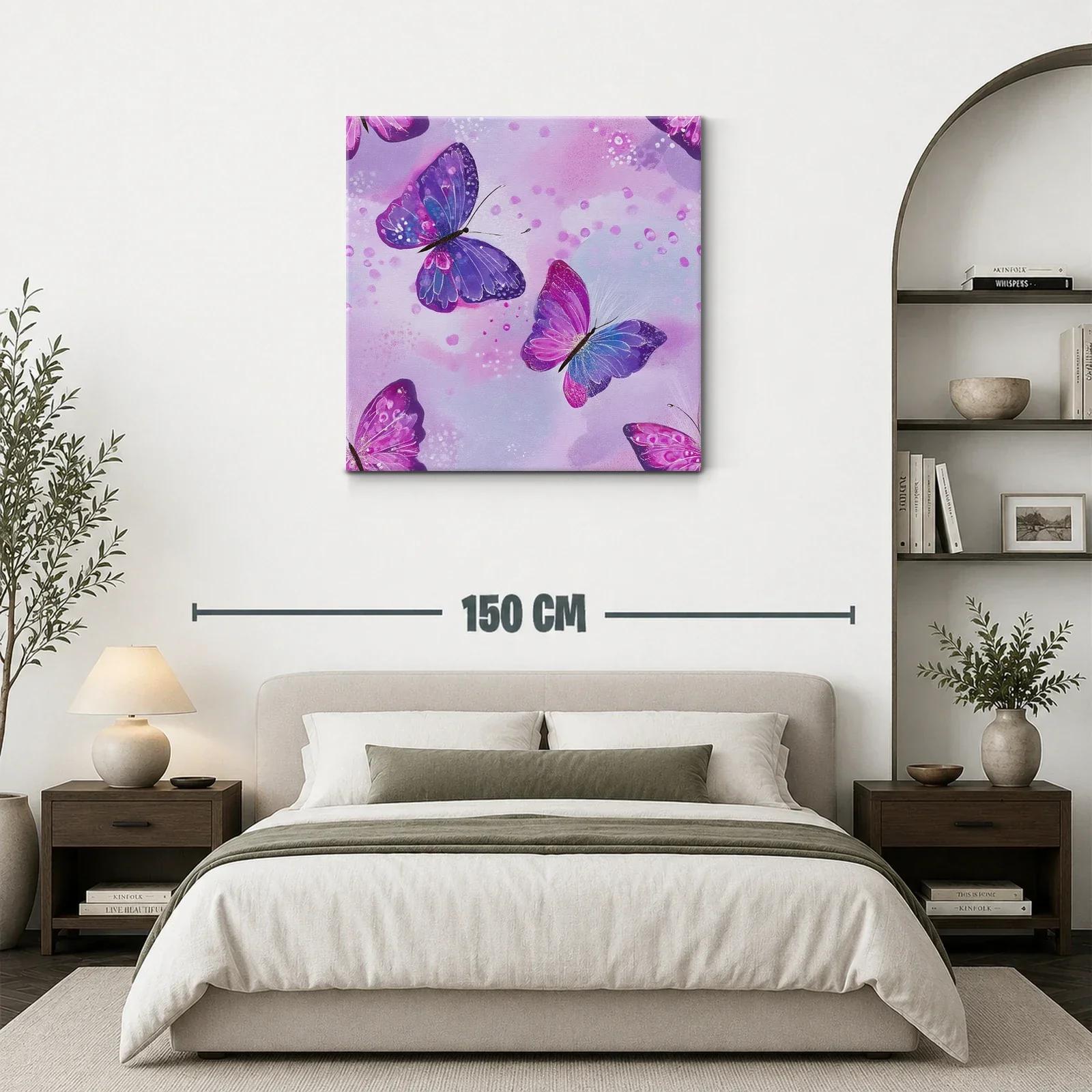 Cuadro mariposas en tonos lilas y violetas — miniatura 3