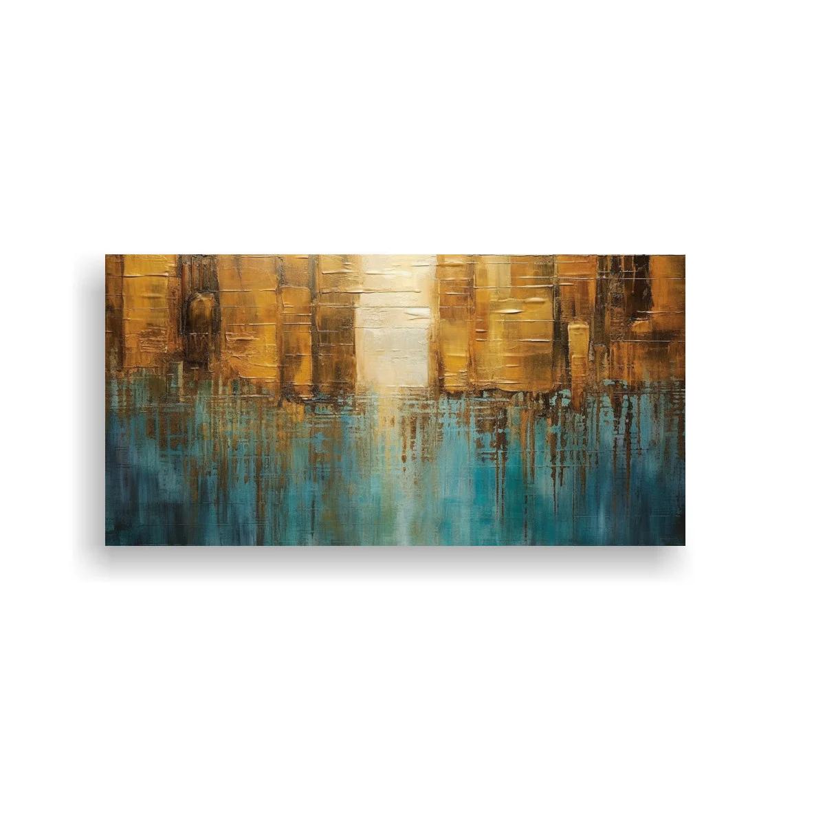 Cuadro paisaje urbano abstracto con reflejos difusos