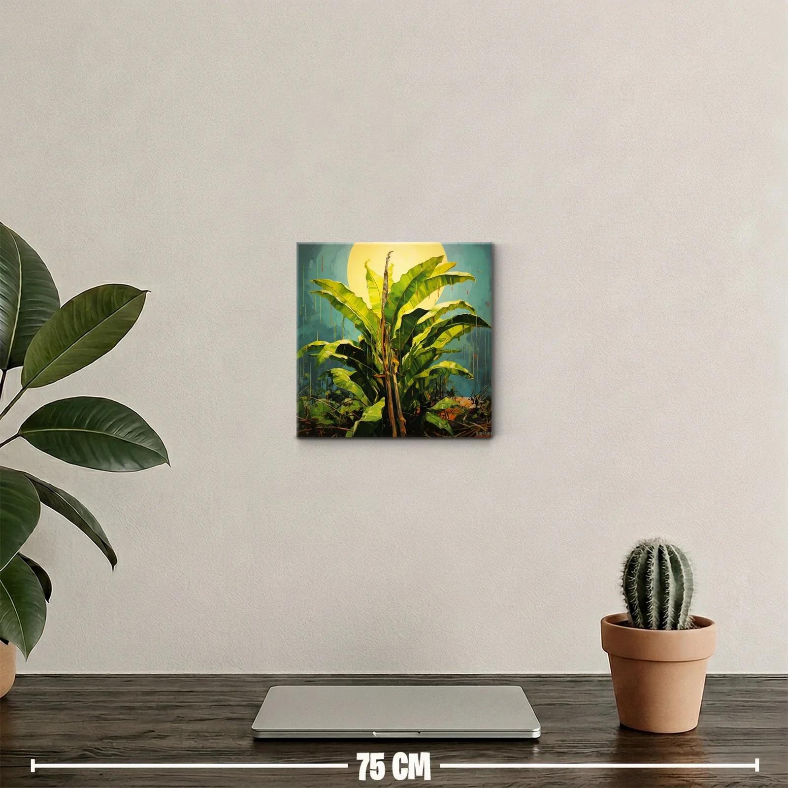 Cuadro decorativo con exuberante planta tropical y luz solar — miniatura 2