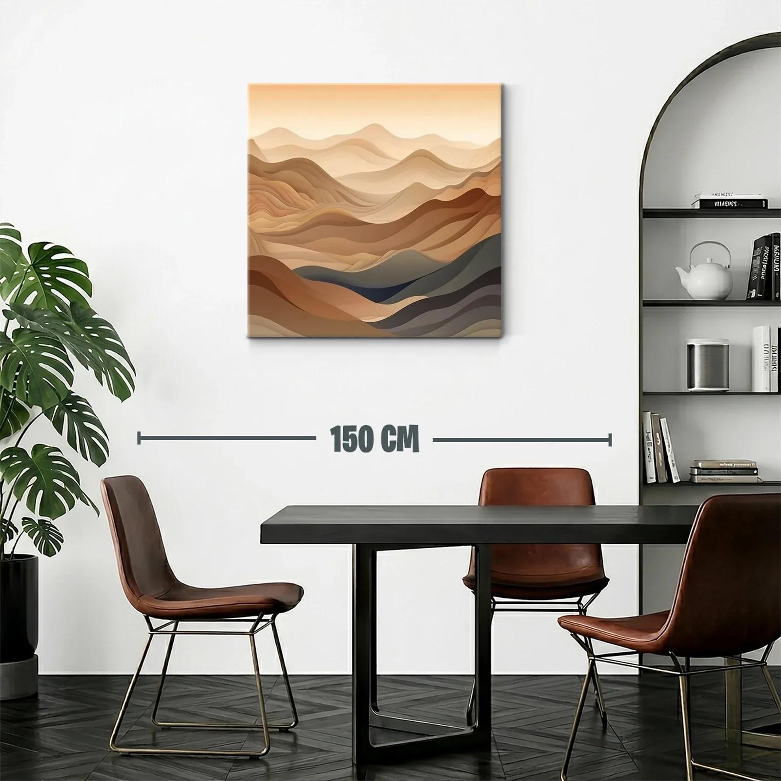 Paisaje abstracto en tonos tierra y líneas onduladas — miniatura 2
