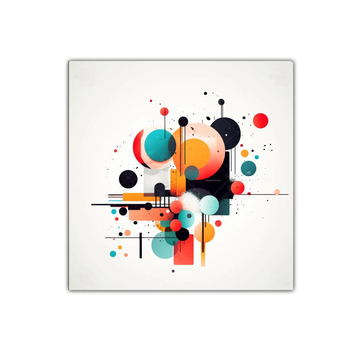 Composición abstracta con círculos en tonos vibrantes