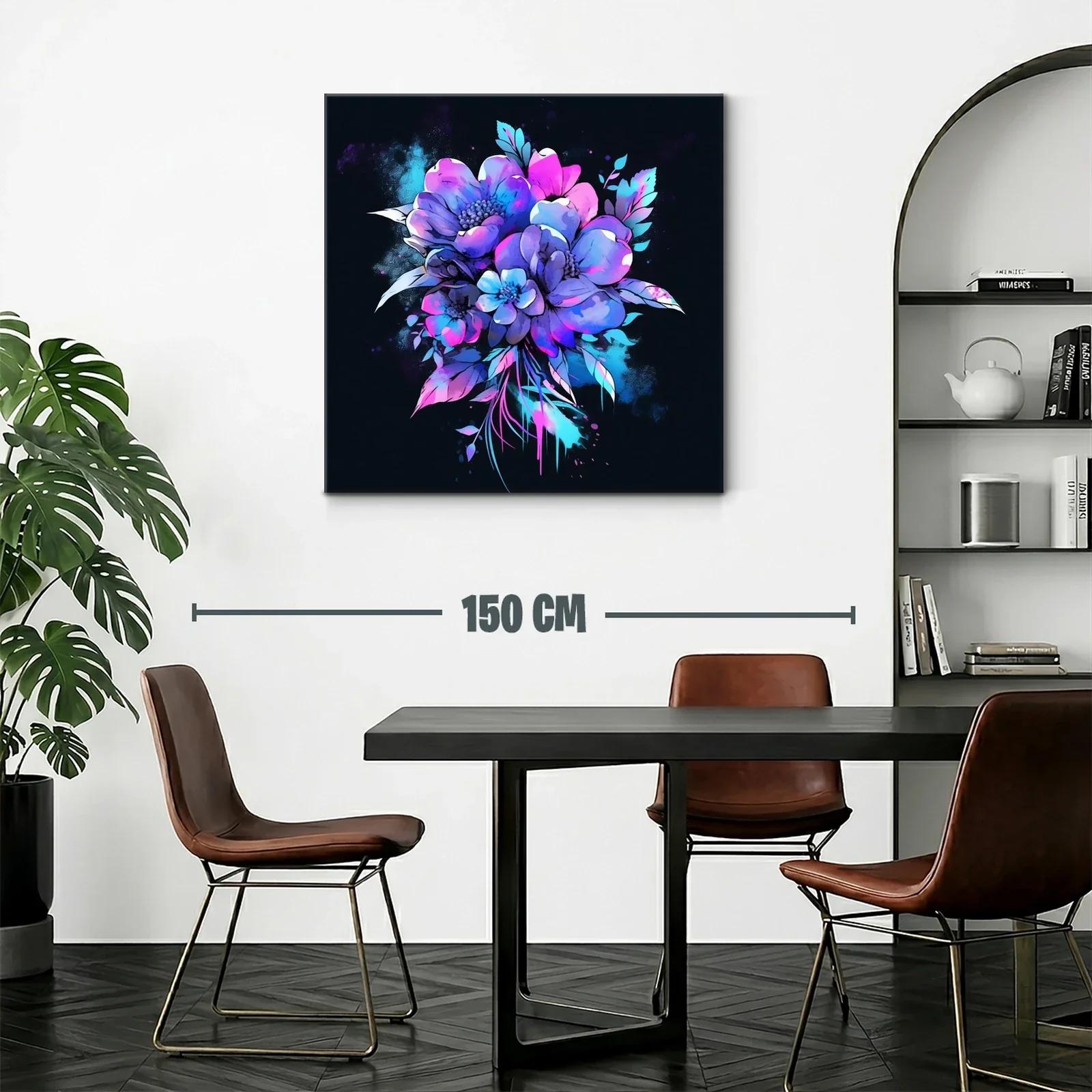 Ramo de flores en tonos violetas y azules vibrantes — miniatura 2