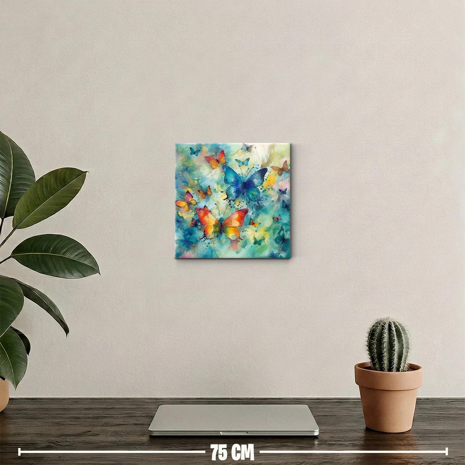 Cuadro decorativo con mariposas vibrantes y coloridas — miniatura 2