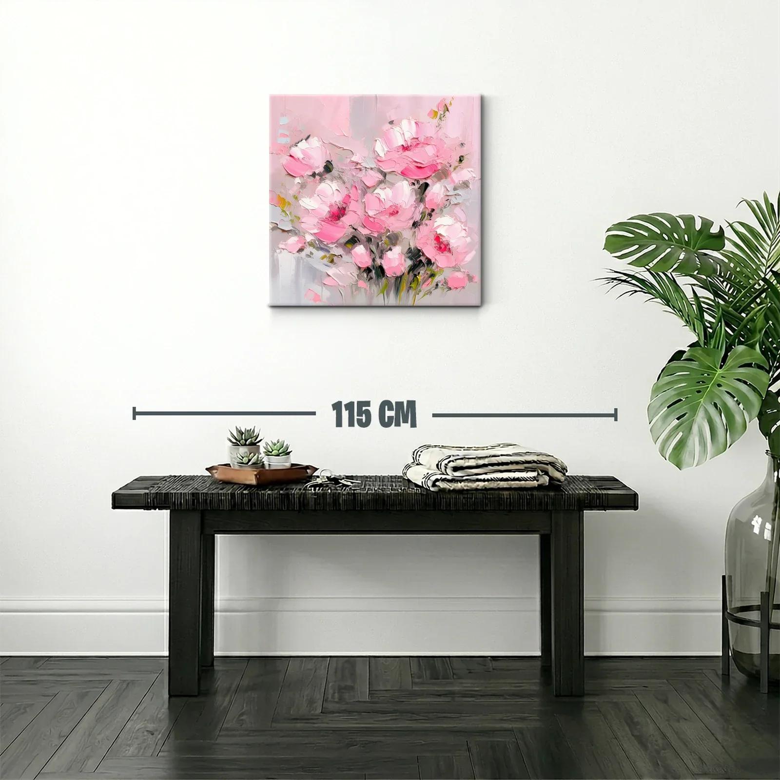 Cuadro con ramo de flores rosas en estilo moderno — miniatura 2