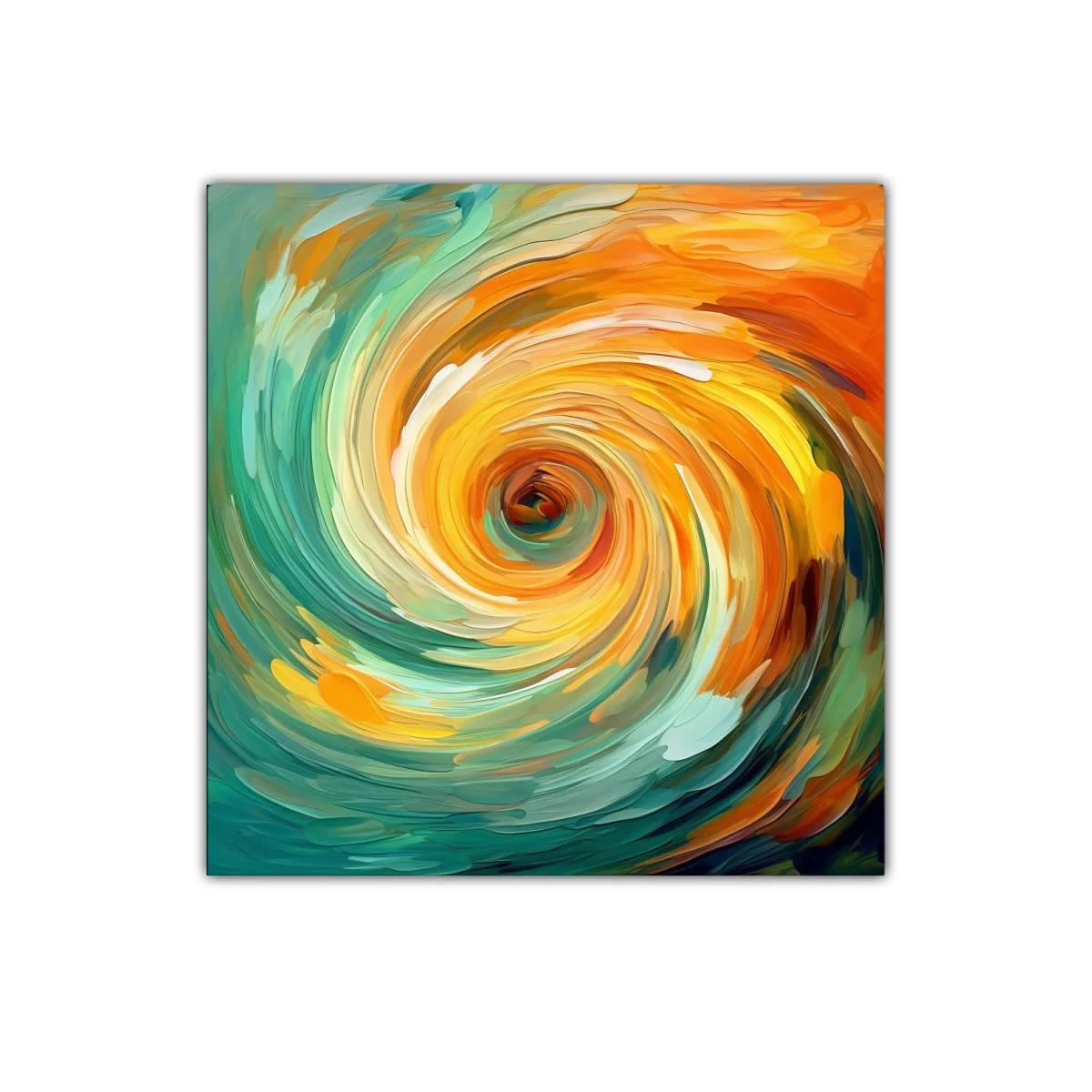 Remolino dinámico de tonos cálidos y fríos contrastantes — imagen principal