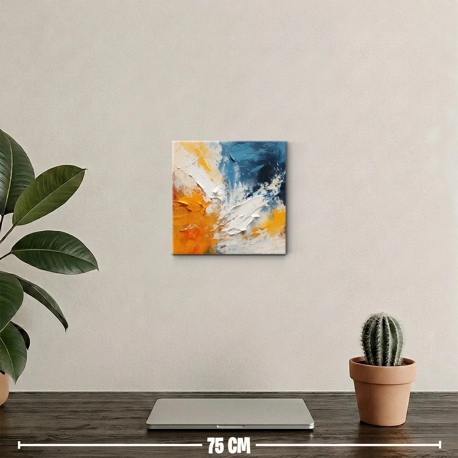 Composición abstracta dinámica en tonos azules y naranjas — miniatura 2