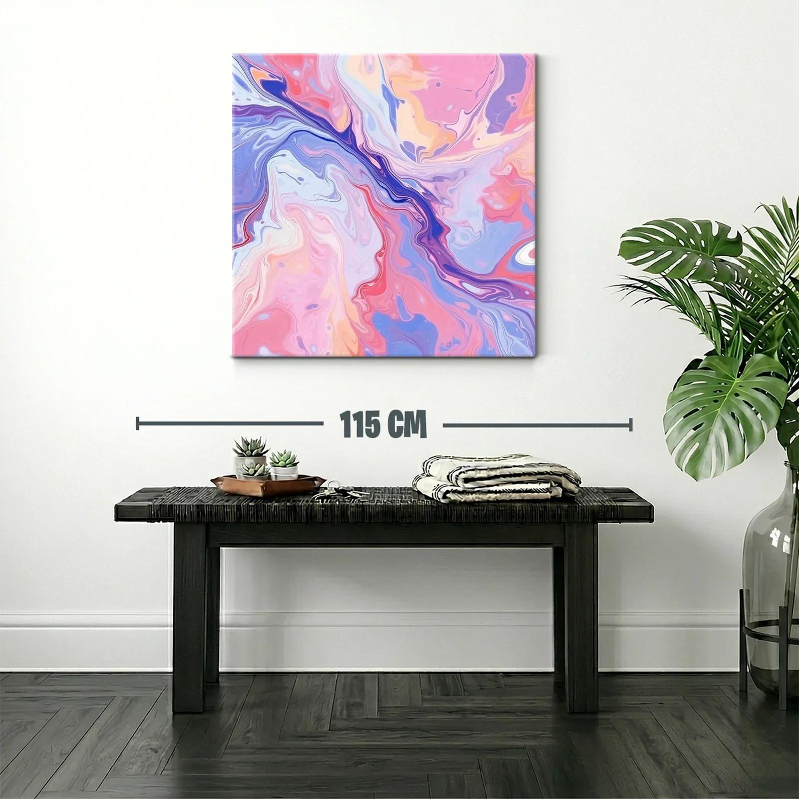 Cuadro abstracto en tonos pastel con efecto fluido — miniatura 2