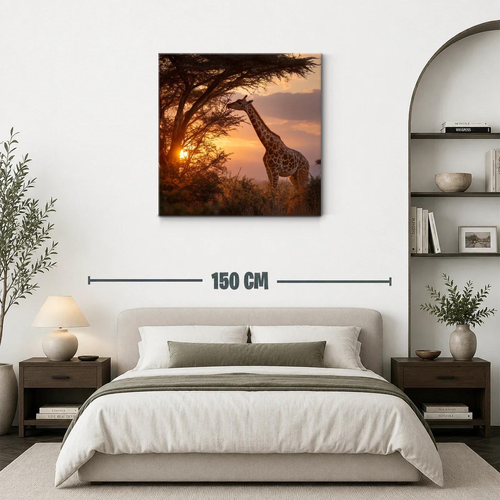 Serena jirafa al atardecer en paisaje natural — miniatura 3