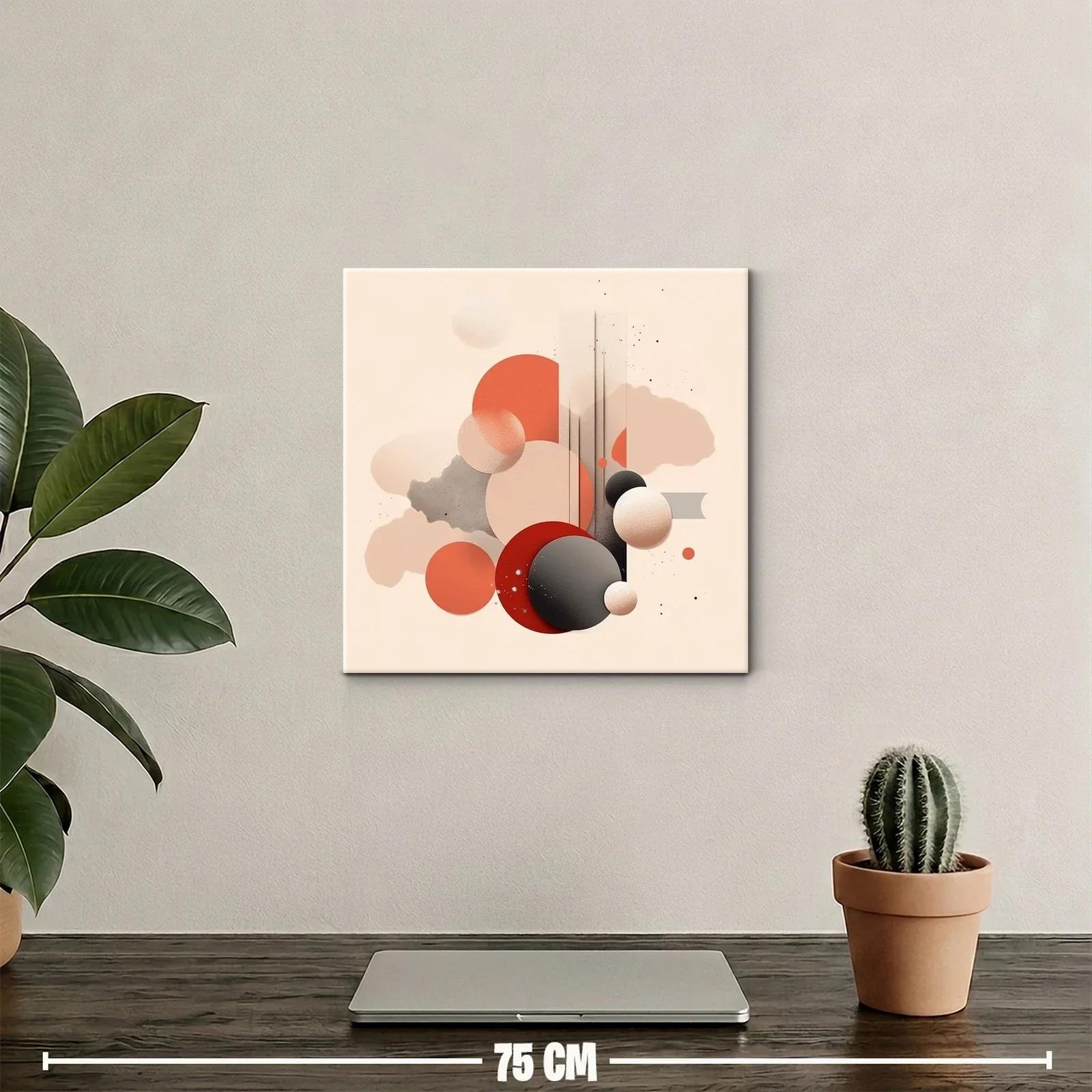 Composición abstracta con formas circulares y tonalidades cálidas — miniatura 2