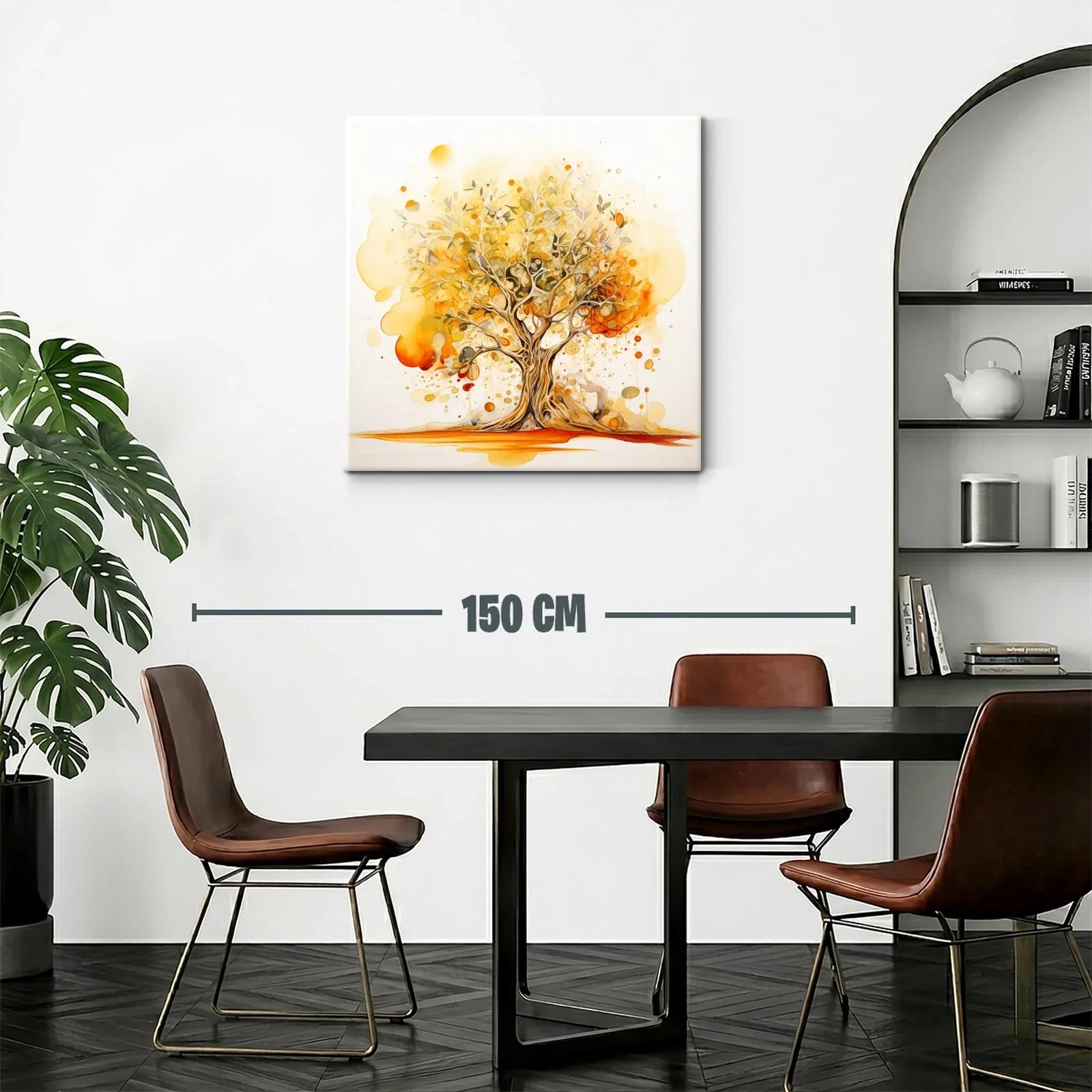 Árbol abstracto con tonos cálidos y dorados — miniatura 2