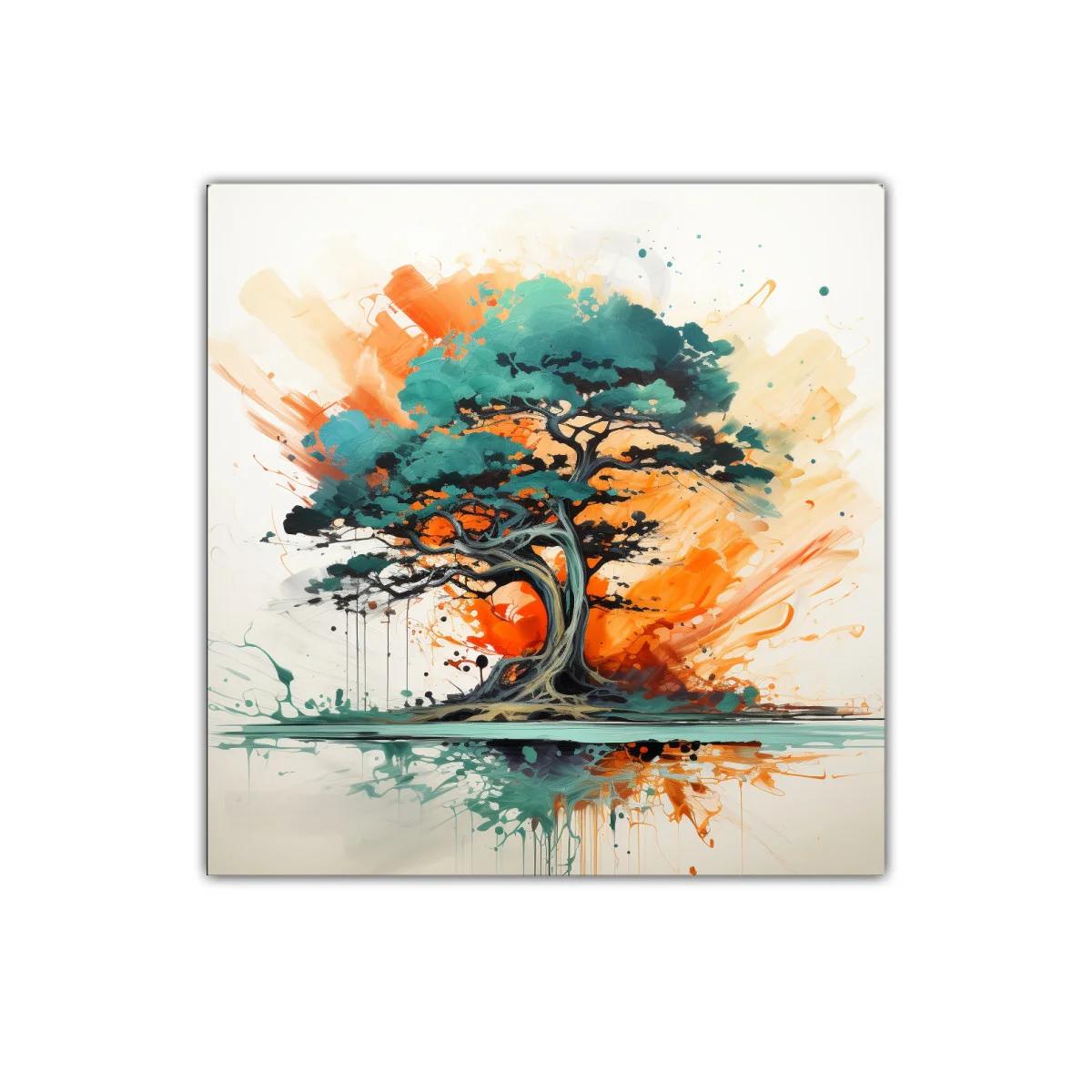Árbol vibrante con tonos cálidos y verdes intensos — imagen principal