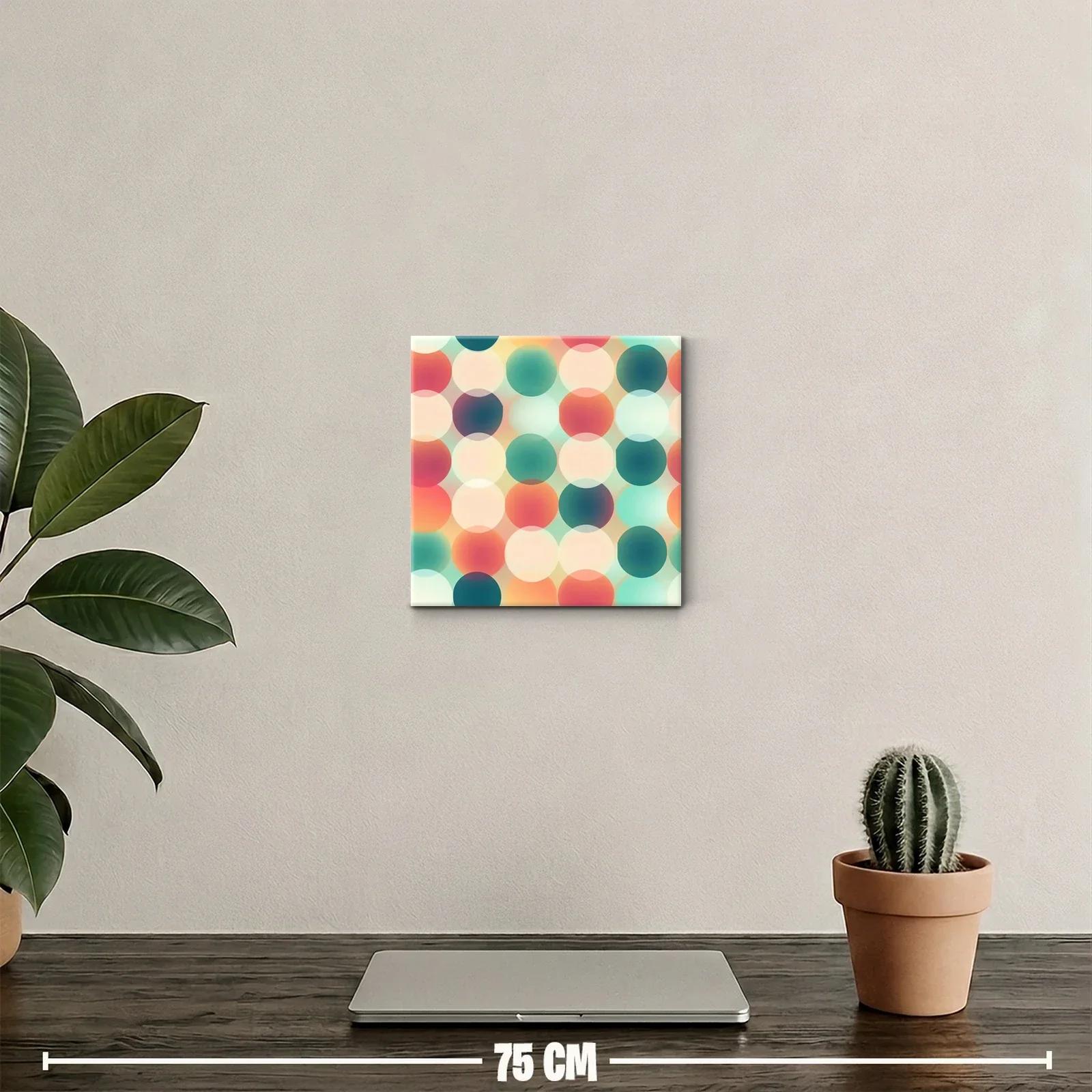 Cuadro decorativo con patrón de círculos difuminados multicolor — miniatura 2