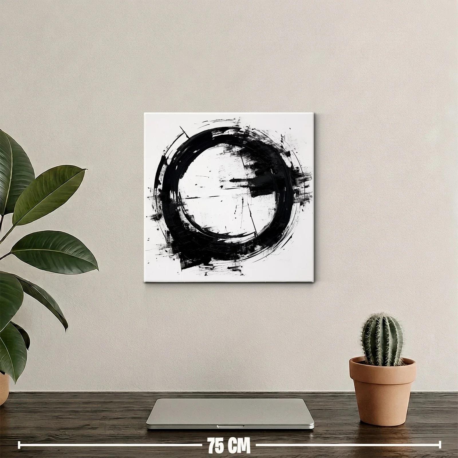 Círculo negro abstracto en fondo blanco moderno y elegante — miniatura 2