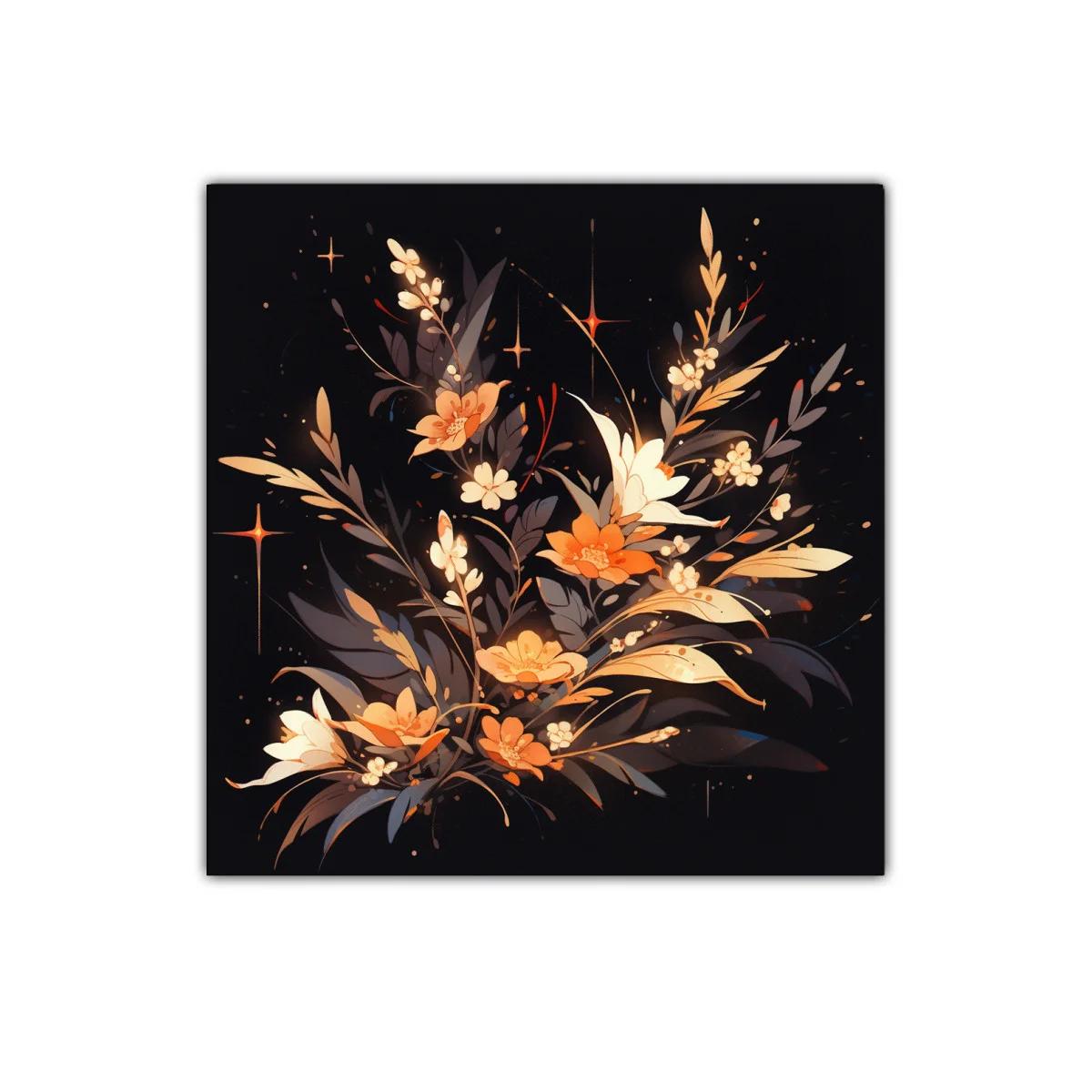 Flores doradas en contraste oscuro para espacios elegantes