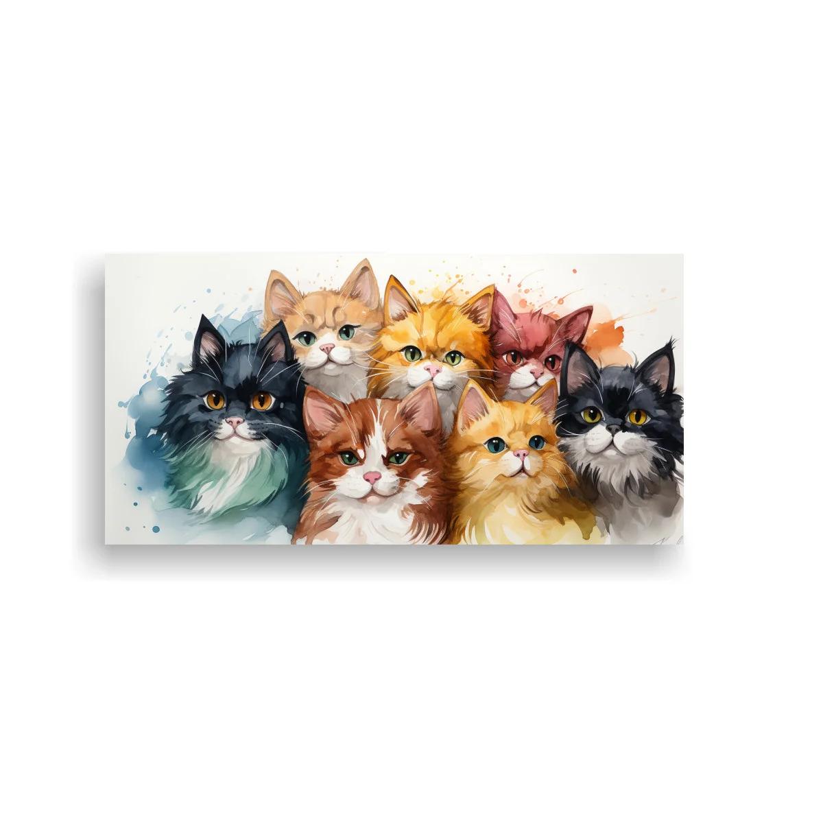 Cuadro grupo de gatos de pelo largo con narices rosadas — imagen principal