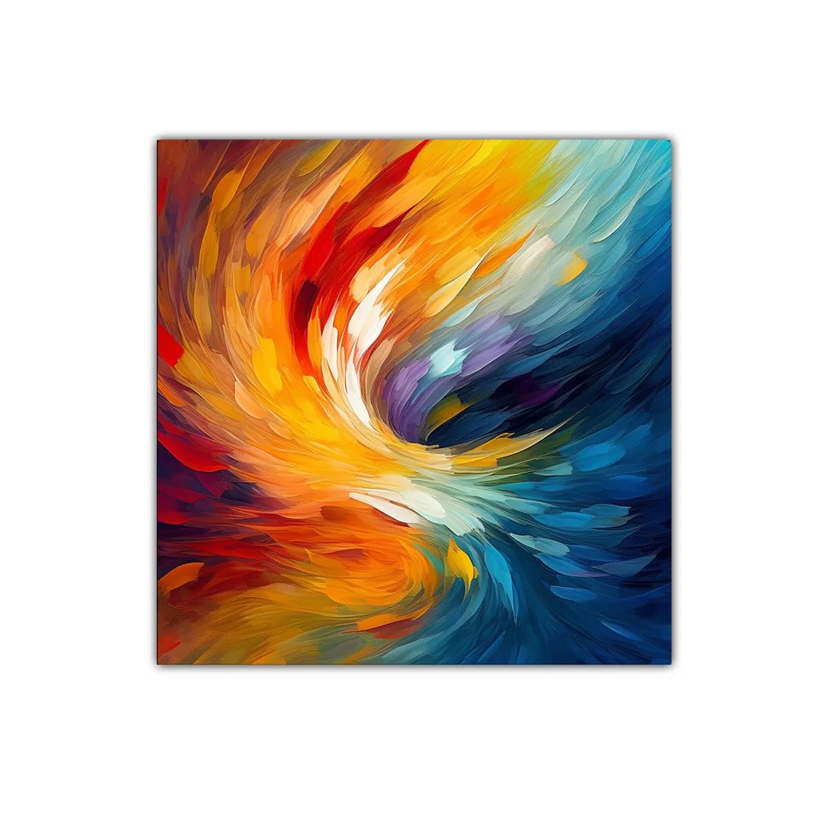 Cuadro abstracto con remolino de colores vibrantes — imagen principal