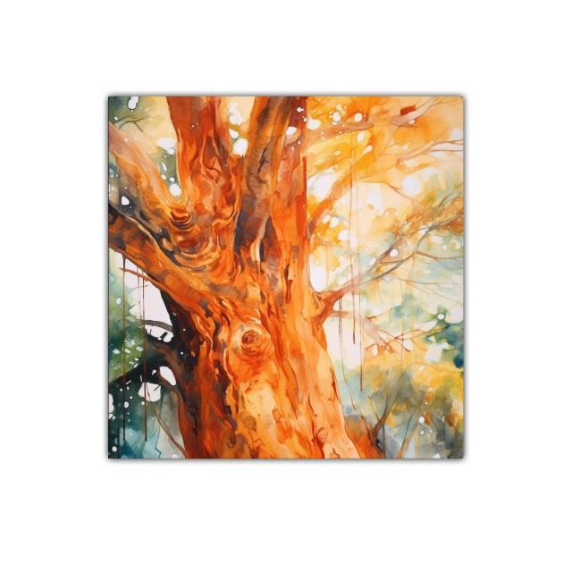 Árbol iluminado con tonos cálidos y detalle natural