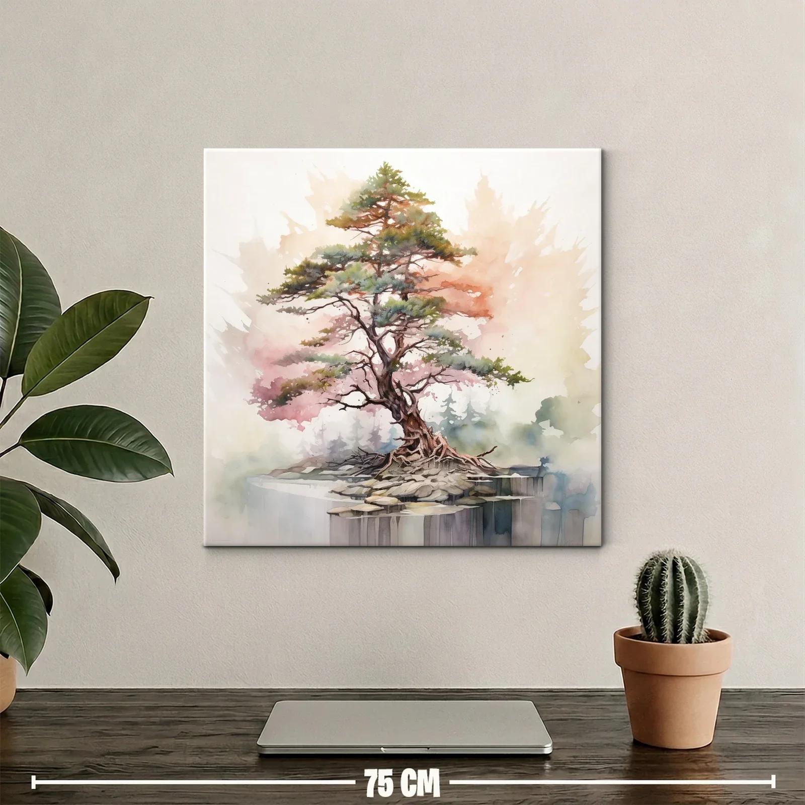 Árbol sobre roca con tonos suaves y delicados — miniatura 2