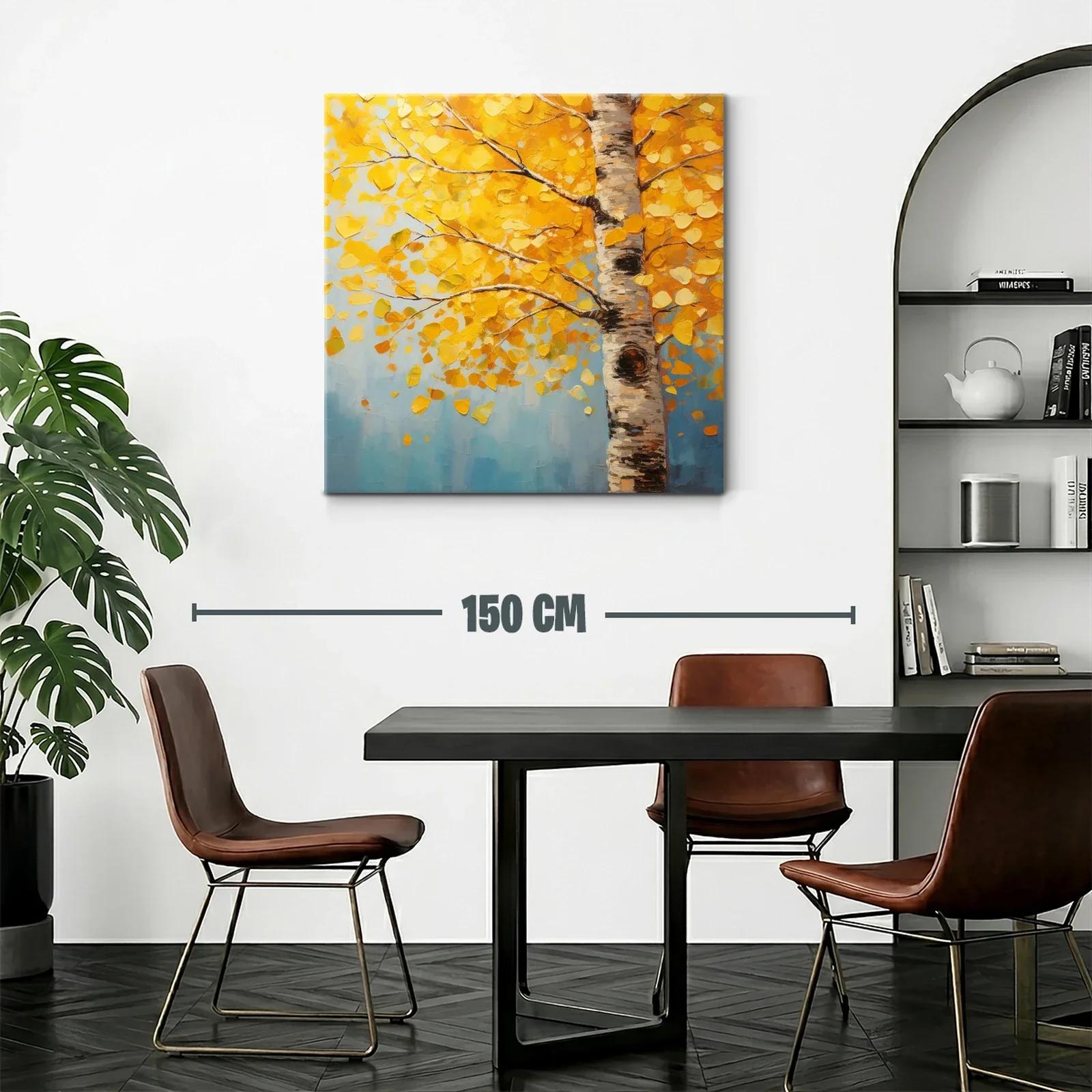 Cuadro árbol con hojas amarillas en otoño vibrante — miniatura 2