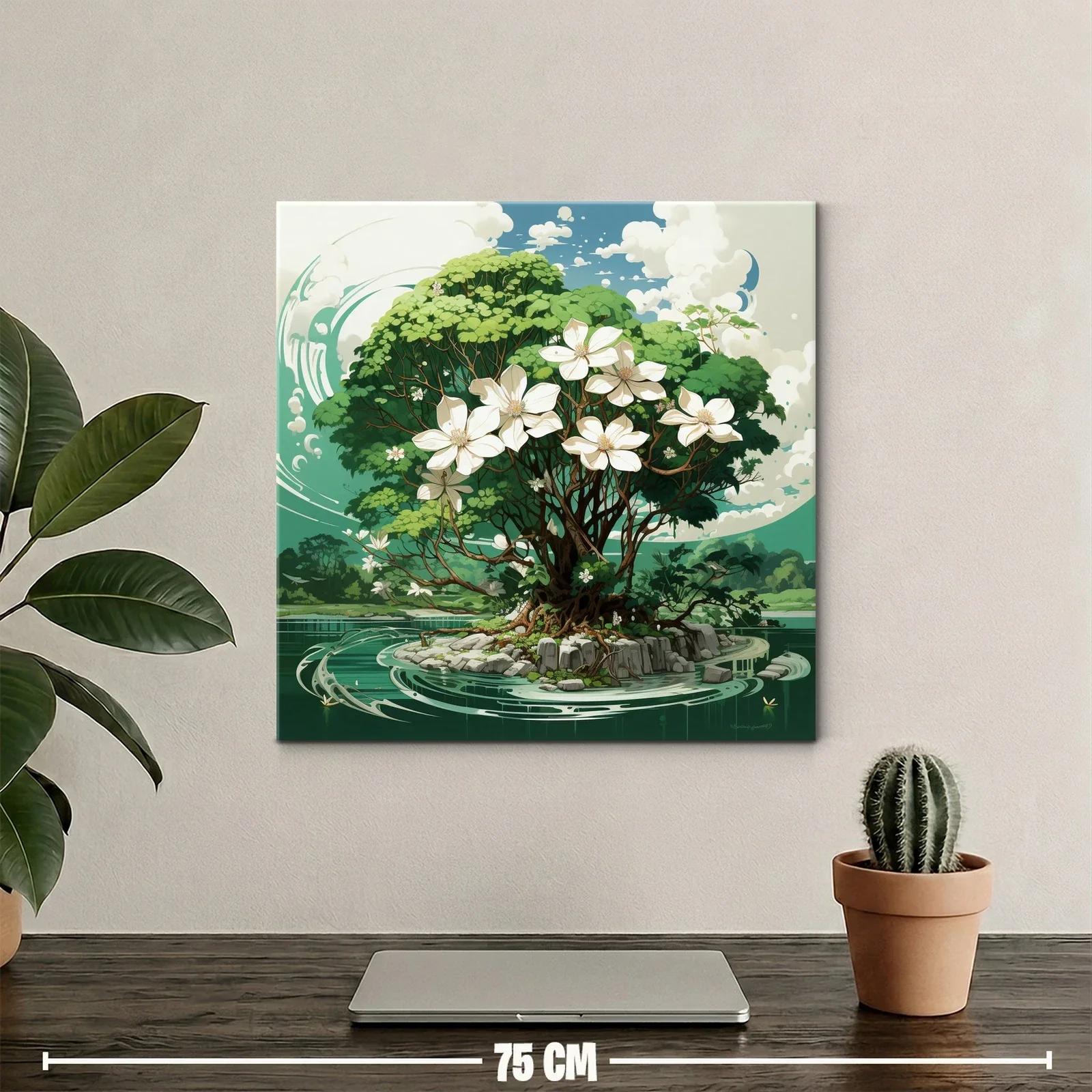 Árbol florido en isla rodeada de agua y naturaleza viva — miniatura 2