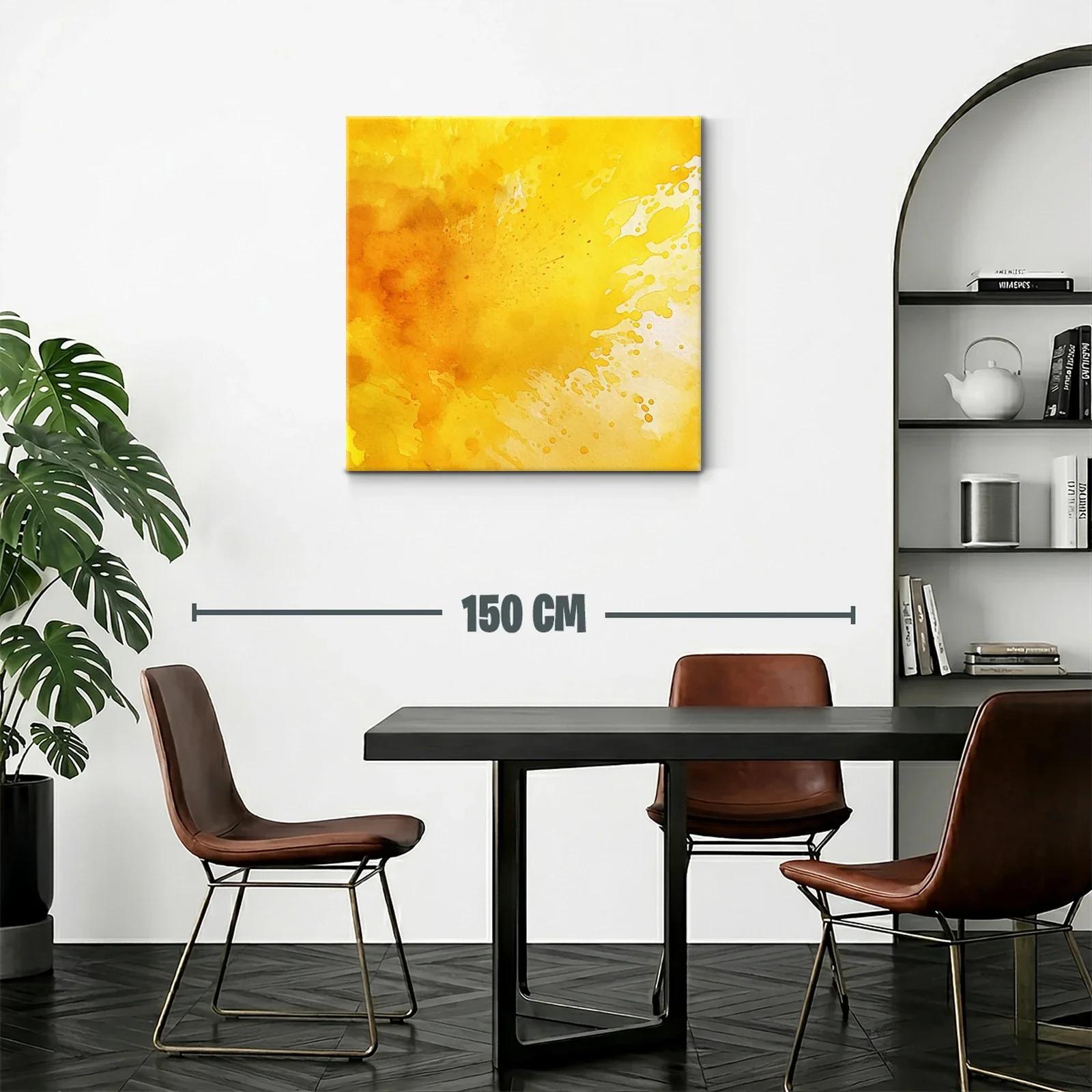 Cuadro abstracto en tonos cálidos amarillos y naranjas — miniatura 2