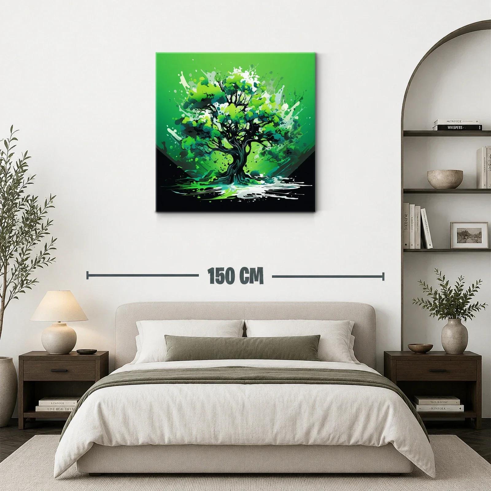Árbol vibrante con explosión de verdes y energía dinámica — miniatura 3