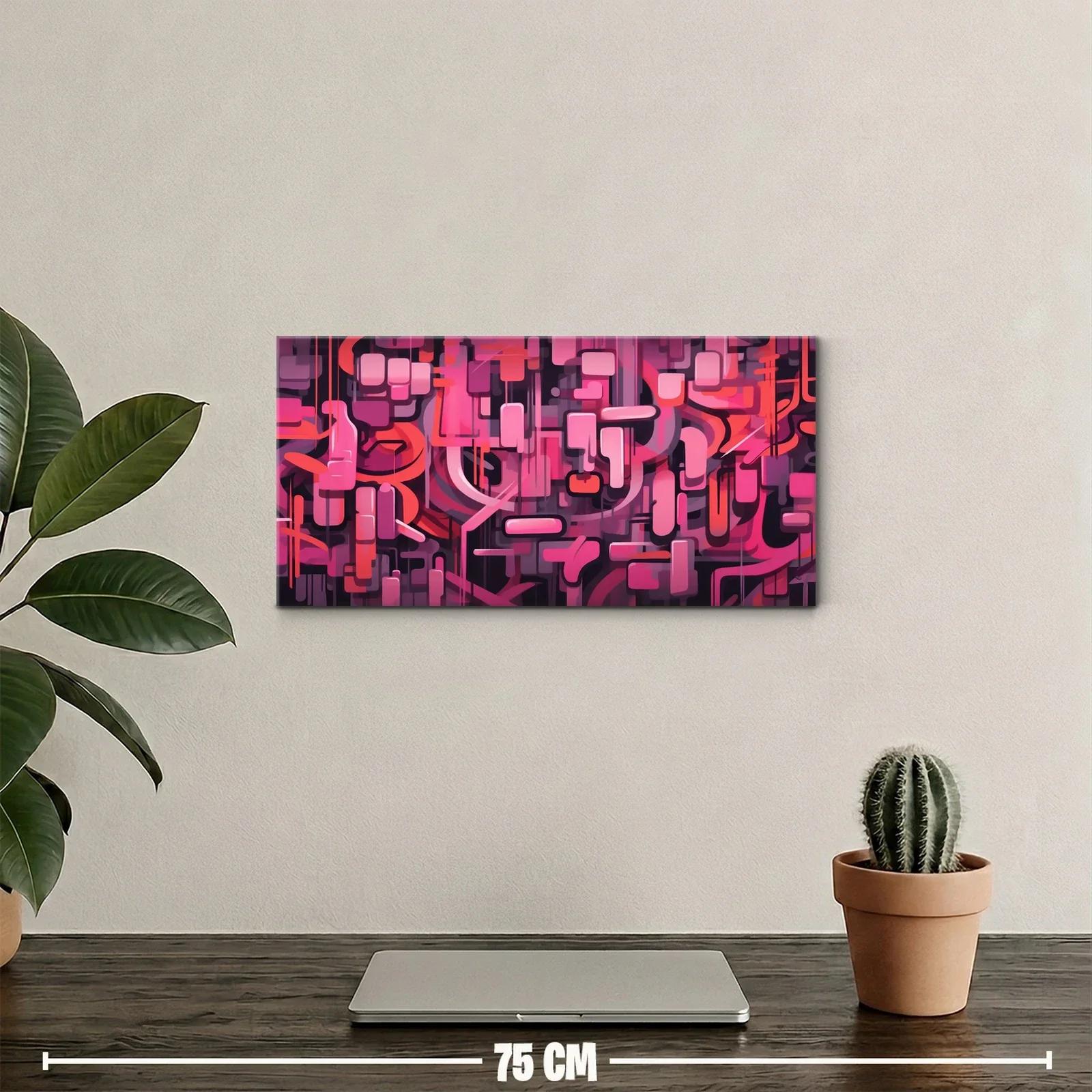Cuadro abstracción geométrica con formas tubulares — miniatura 2