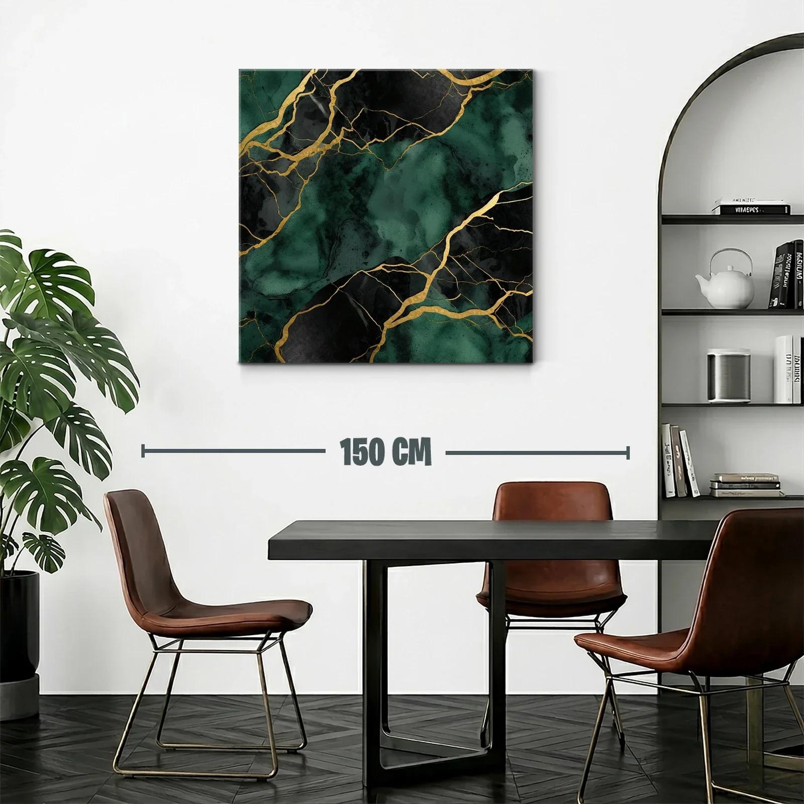 Arte moderno con efectos dorados y tonos esmeralda y negro — miniatura 2