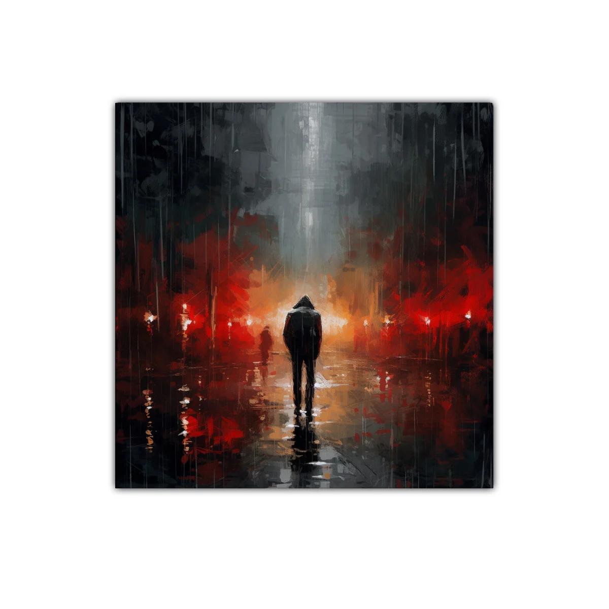 Figura solitaria en paisaje urbano nocturno lleno de luces — imagen principal