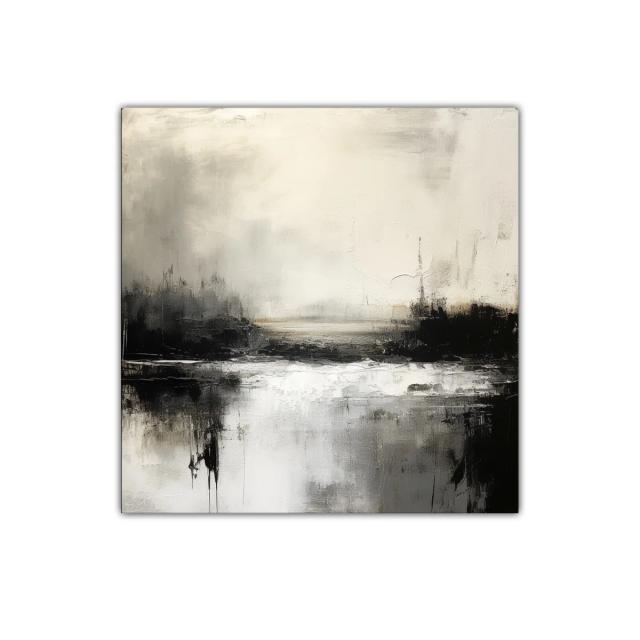 Paisaje abstracto en tonos neutros y contrastes intensos