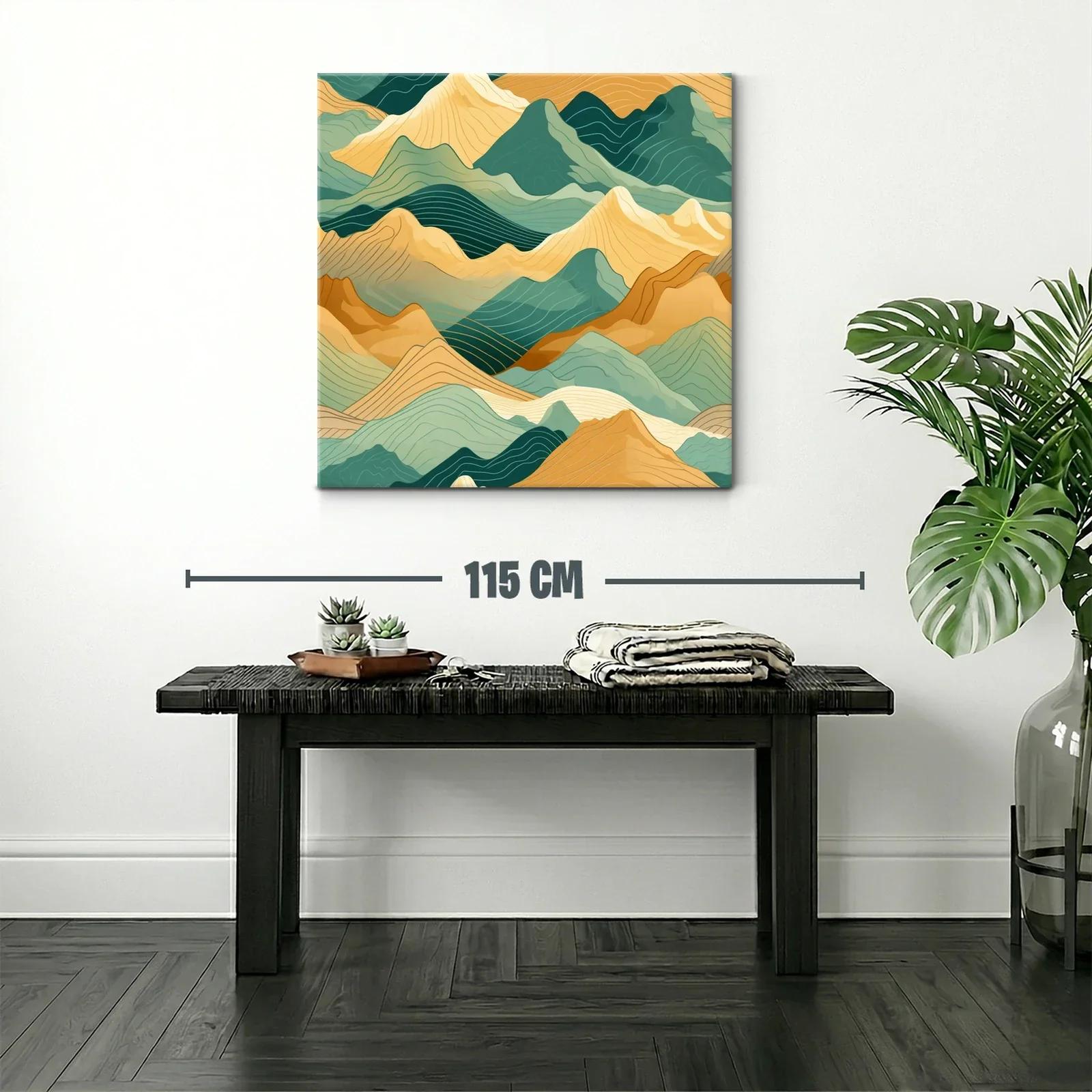 Montañas abstractas en tonos verdes y ocres — miniatura 2